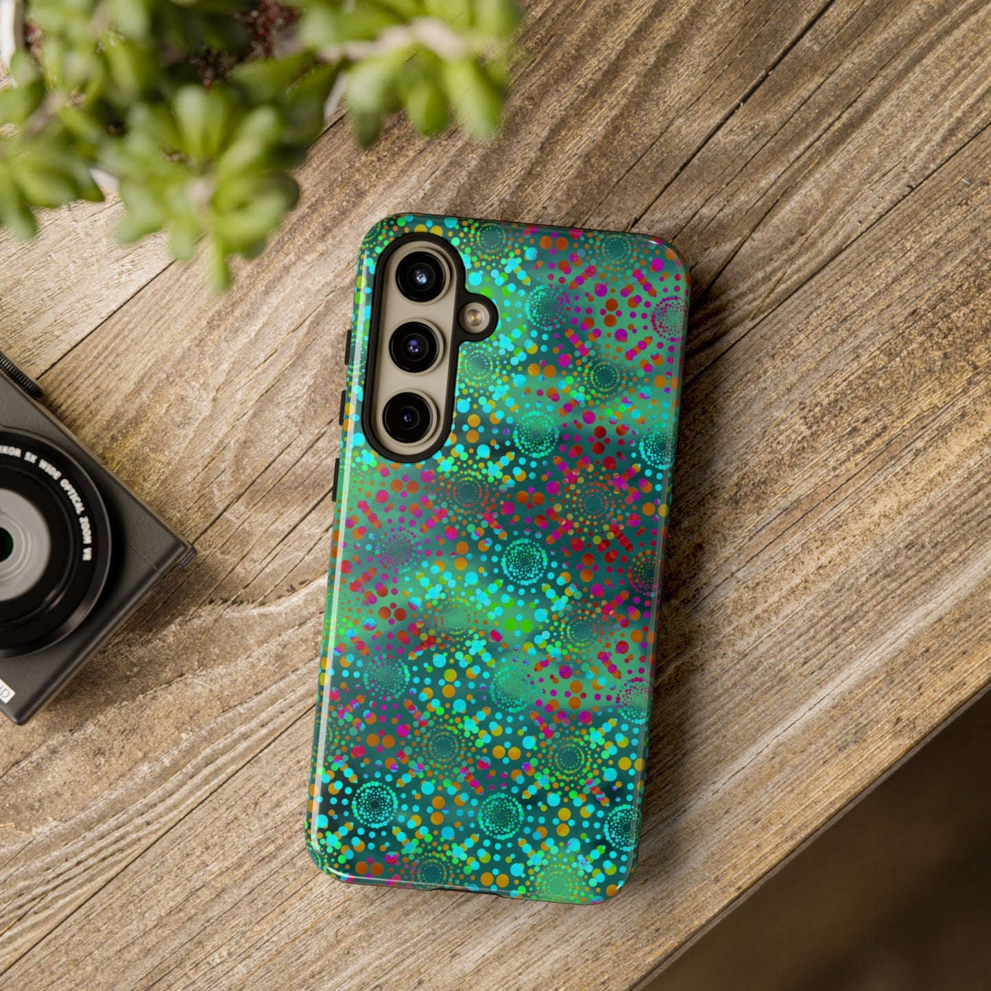 Samsung Galaxy Series Tough Case-Phone Case: Dreamscapes [Teal Green Kaleidoscope]