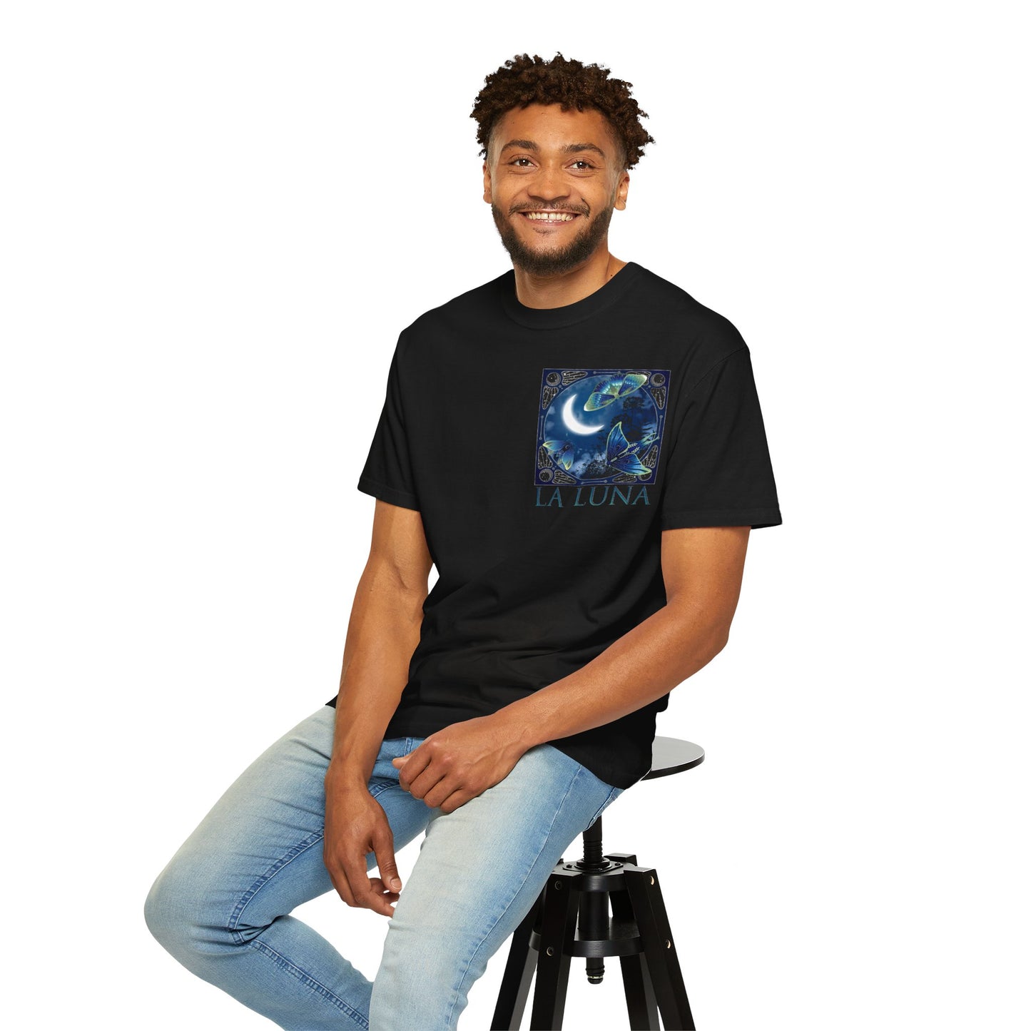 Unisex Heavy Cotton Tee:  "La Luna" [Banner/Panel]