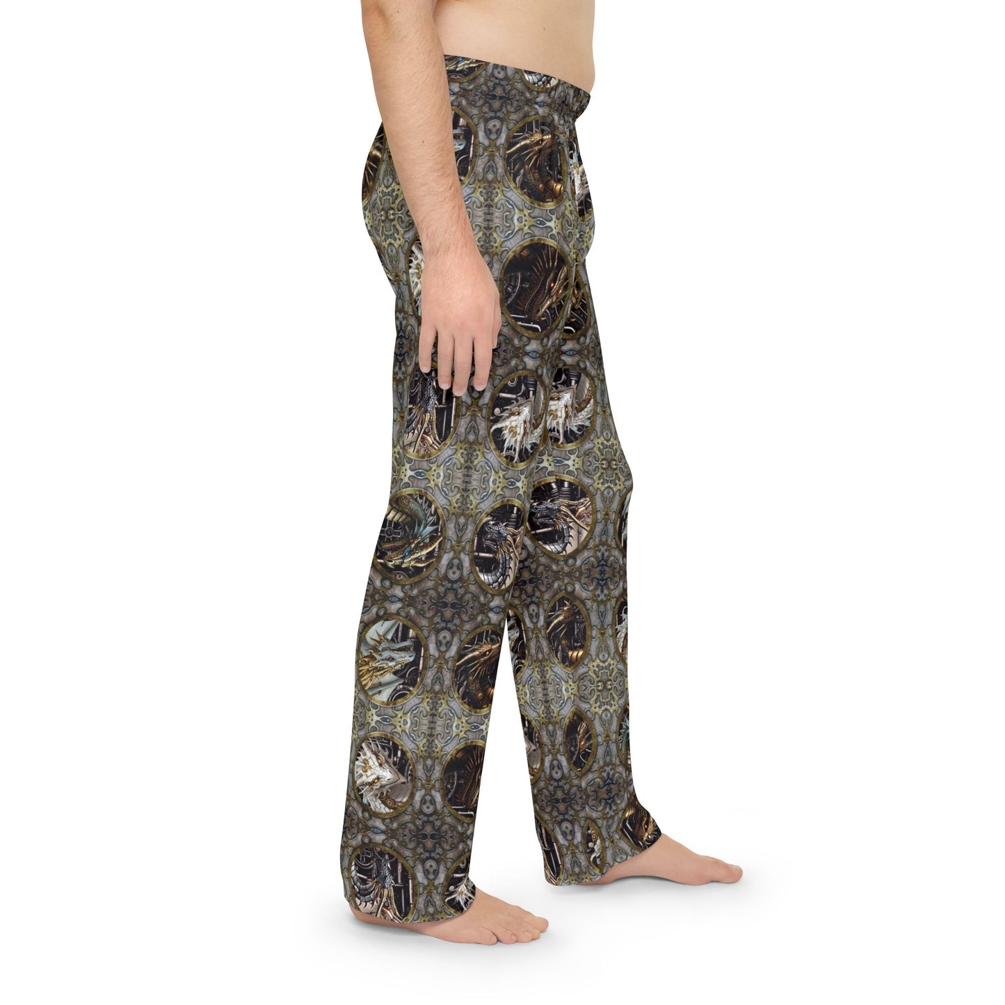 Pajama Pants:  "Steampunk Dragons" [Silver]