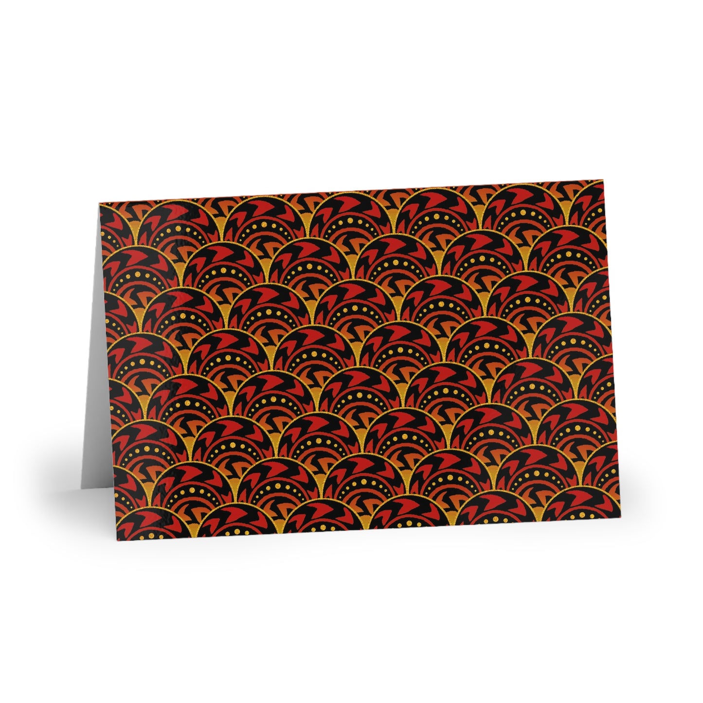 NOTE CARDS: CELSTIAL [Scallops:  Orange/Gold]
