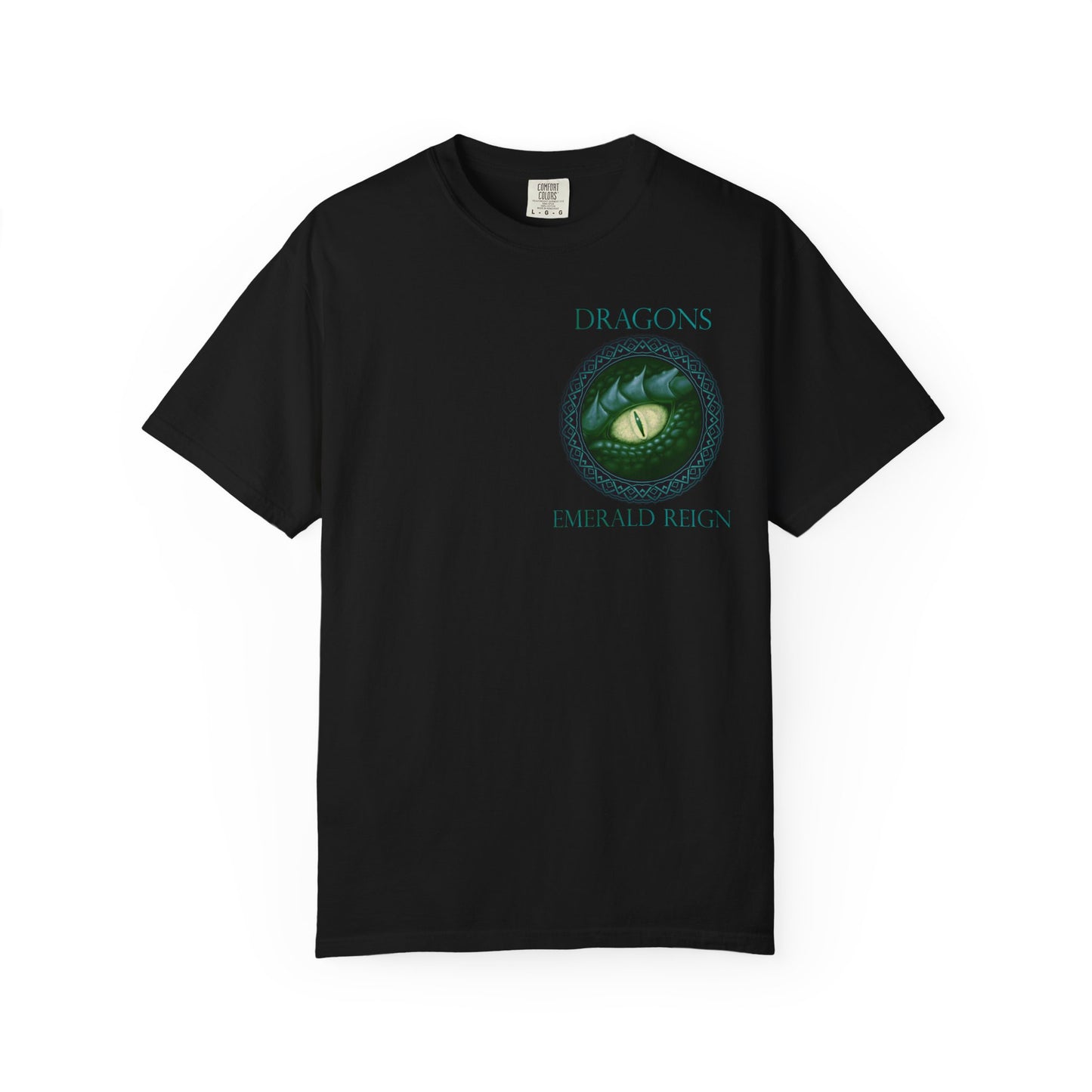 Unisex Heavy Cotton Tee:  "Emerald Dragons" [Banner/Panel]