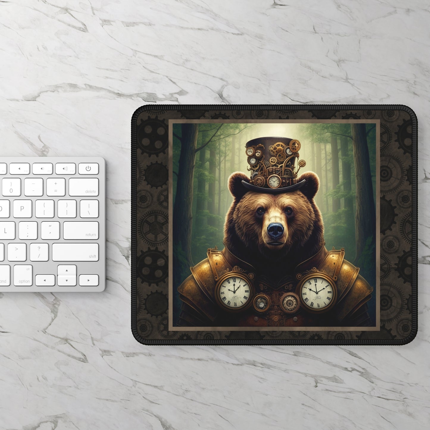 Mouse Pad-Gaming;  9x7:  Steampunk Menagerie [Bear]