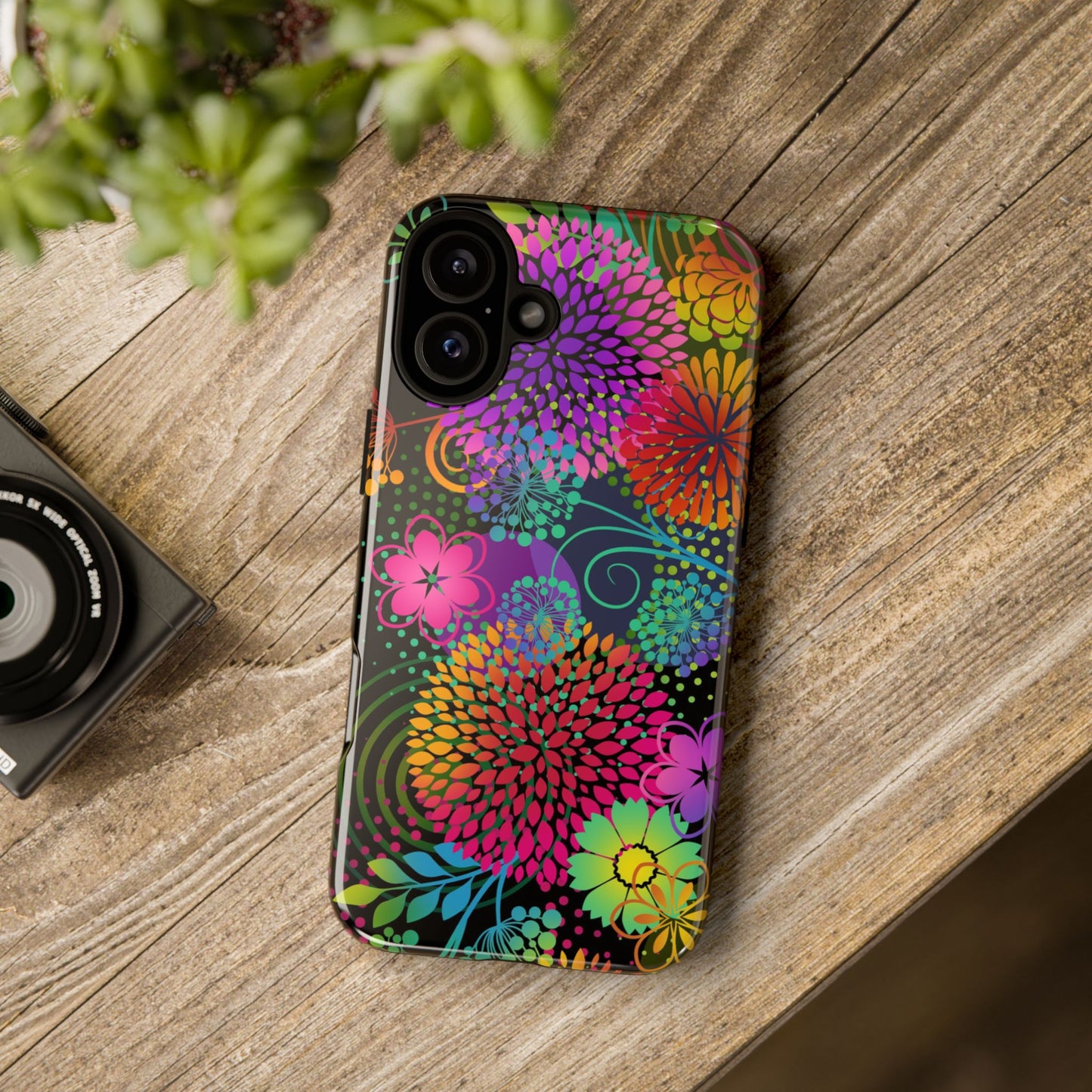 Apple I-Phone 16 (Series) Tough Case-Phone Case:  Unusual Garden [Bright Flowers]