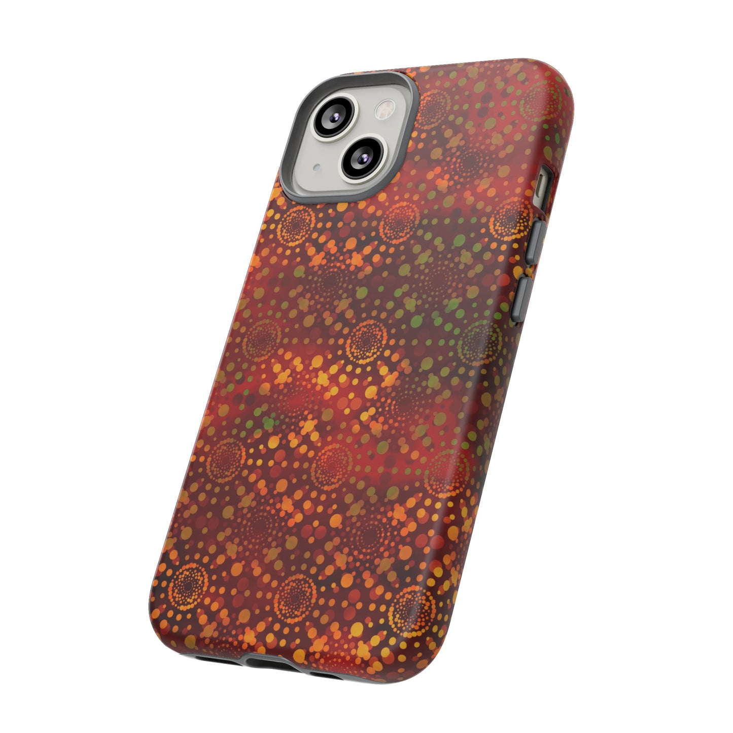 Apple I-Phone 14 (Series)-Tough Case-Phone Case:  Dreamscapes [Red Kaleidoscopes]