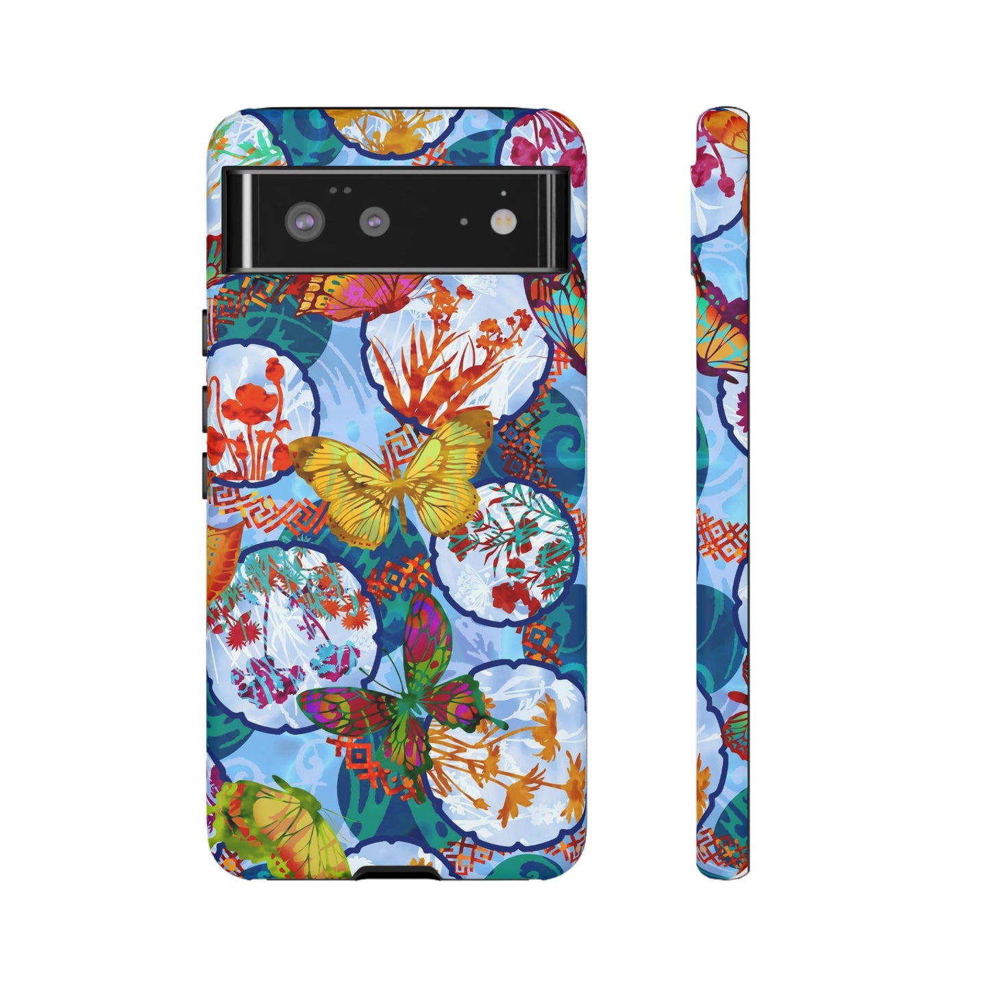 Android Google Pixel (Series) Tough Case-Phone Case:  Dreamscapes [Light Blue Butterflies]