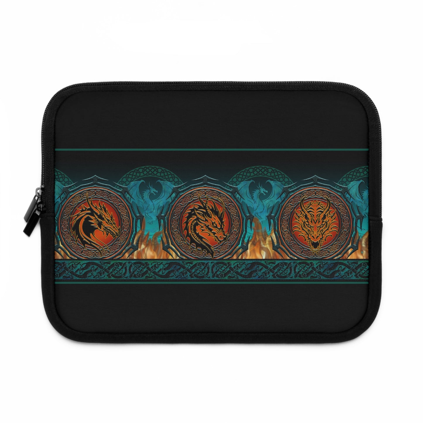 Laptop Sleeve  (Multiple Sizes): Emerald Dragons [Dragon Border]
