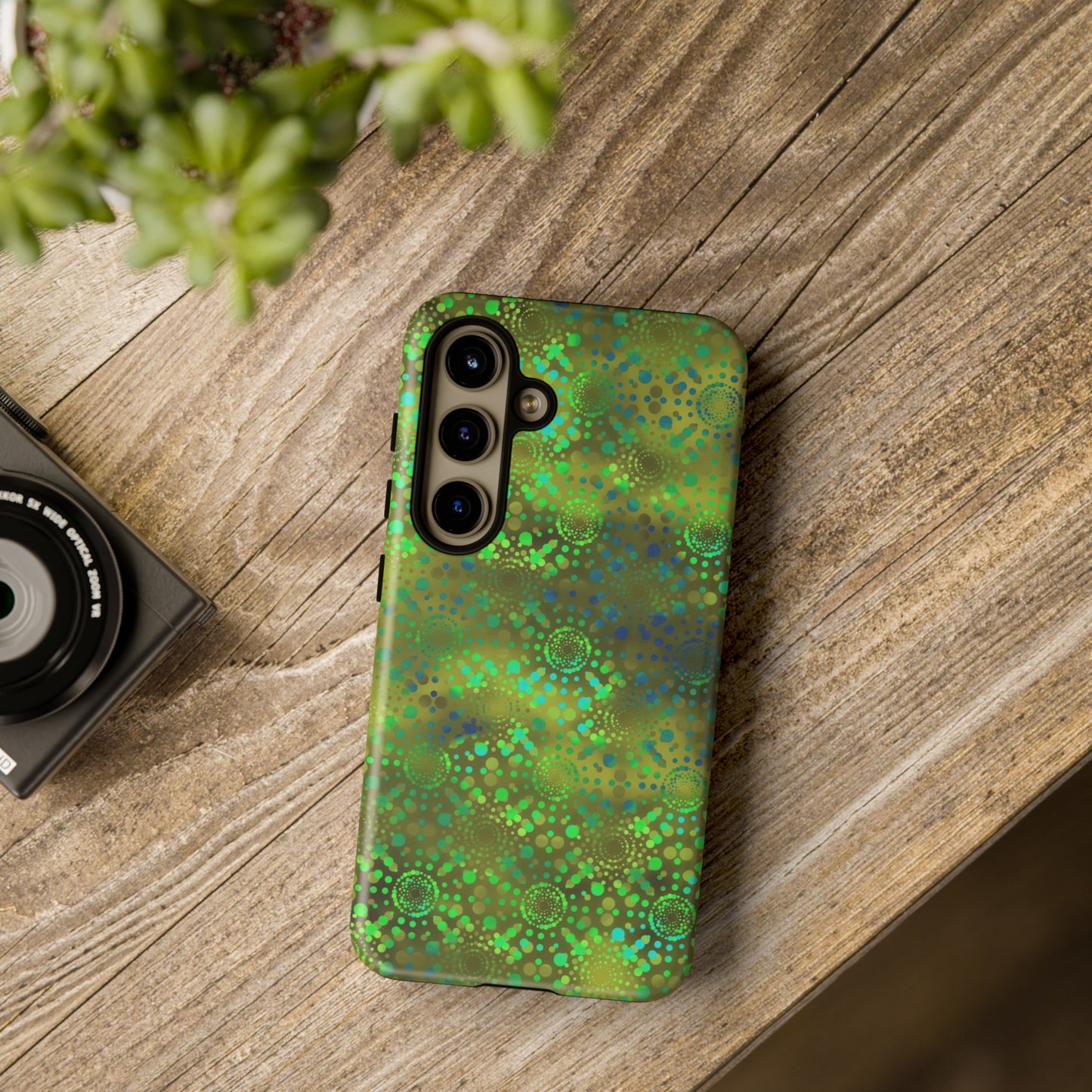 Samsung Galaxy Series Tough Case-Phone Case: Dreamscapes [Green Kaleidoscope]