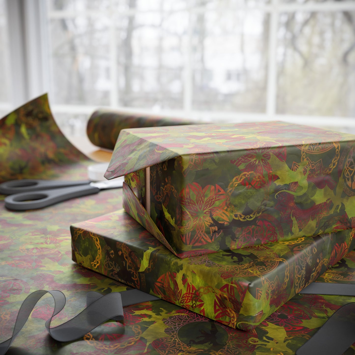 Wrapping Paper:  Dragon [Green Panel]