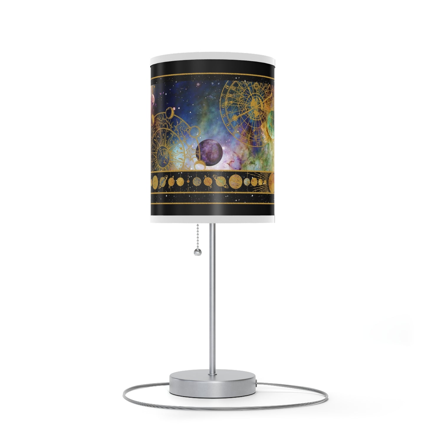 Table Lamp: Silver Base; "Cosmos"