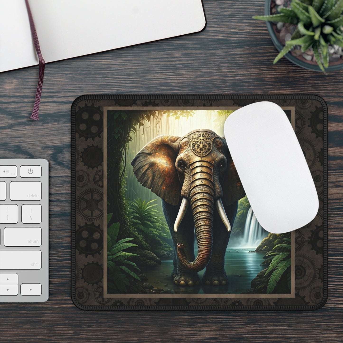 Mouse Pad-Gaming;  9x7:  Steampunk Menagerie [Elephant]