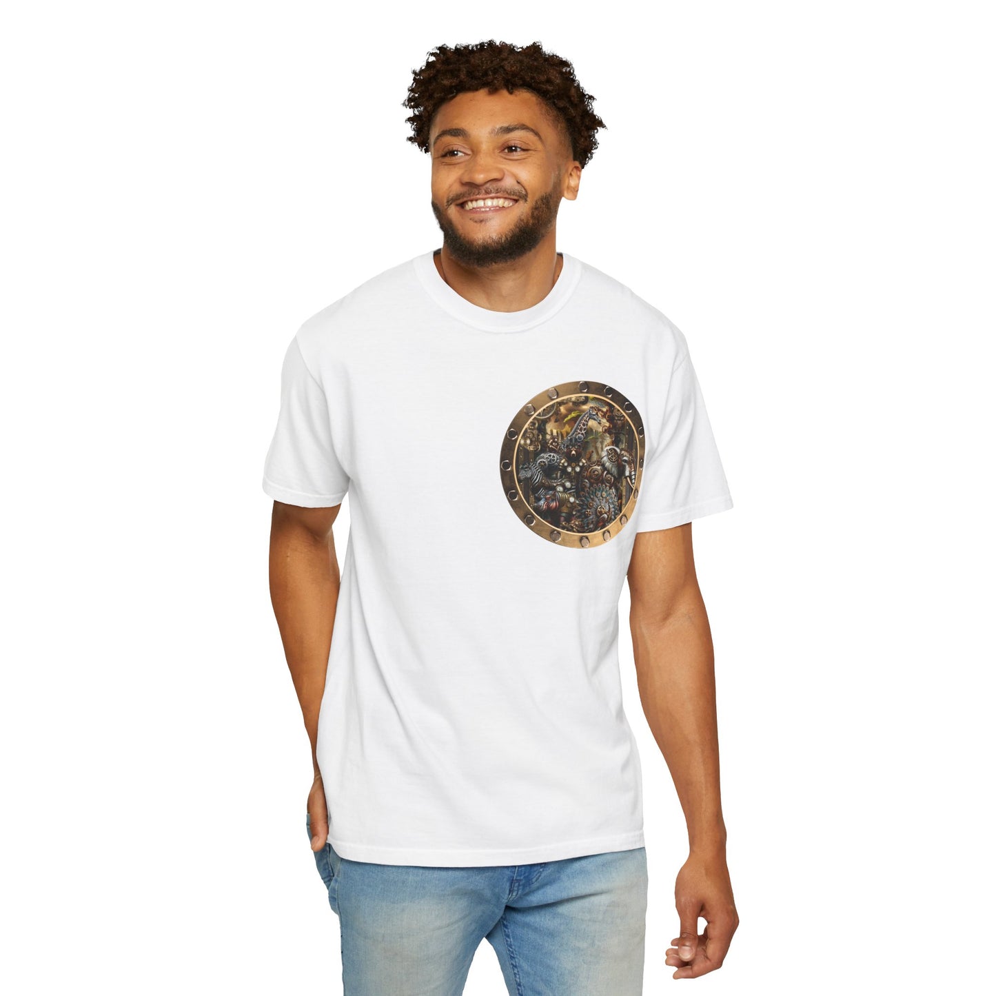Unisex Heavy Cotton Tee:  "Steampunk Menagerie" [Animals]