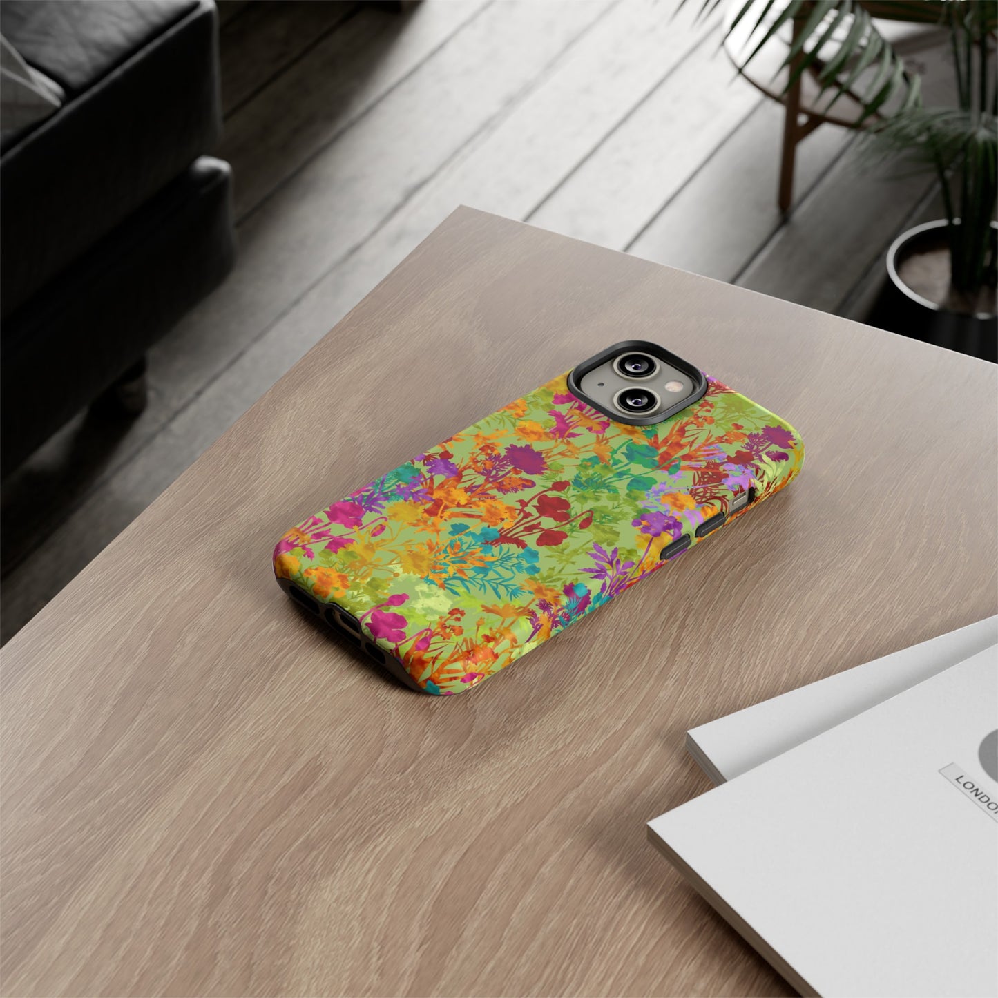Apple I-Phone 14 (Series)-Tough Case-Phone Case:  Dreamscapes [Multi-Colored Flower-Yellow]