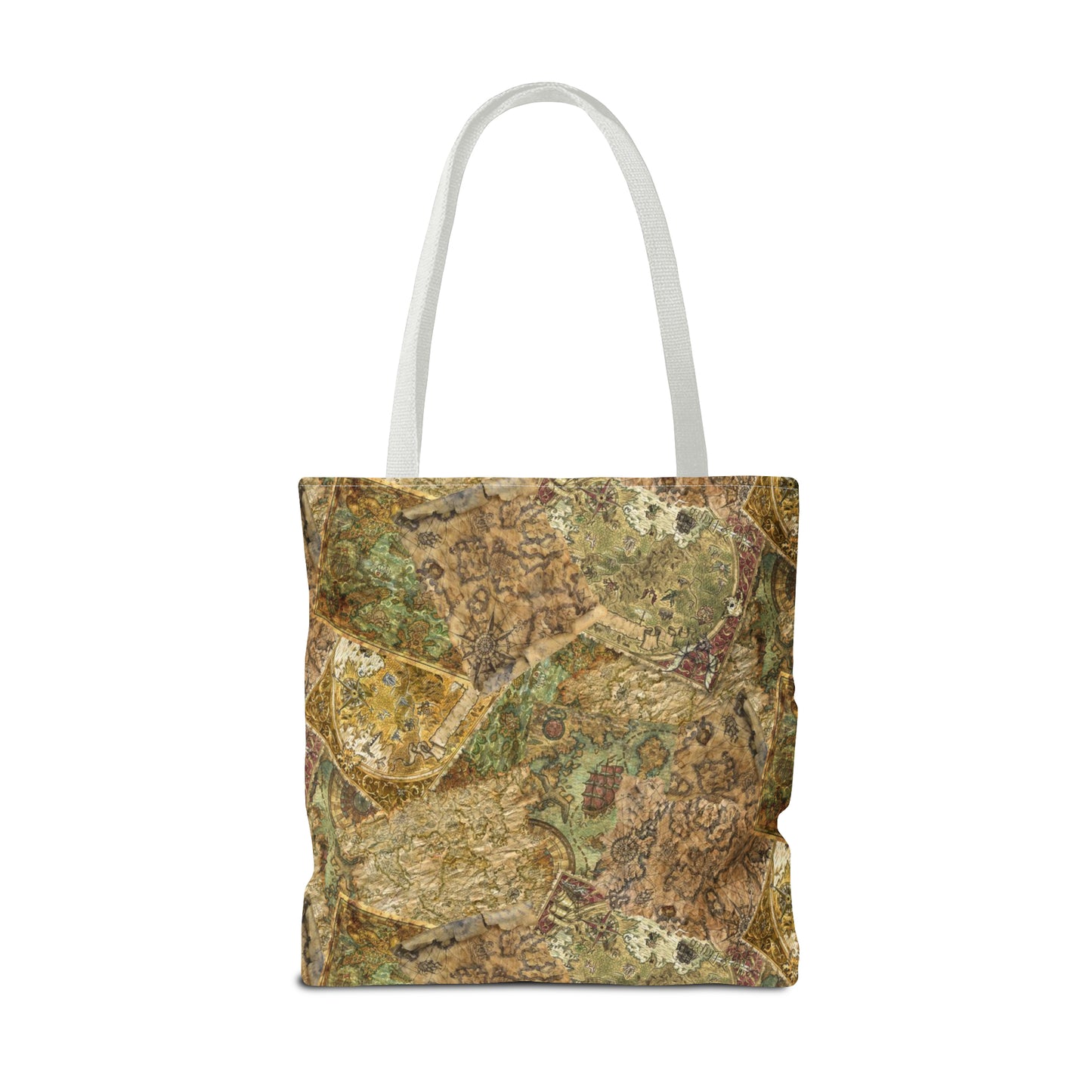 Tote Bag:  large-18x18;  "Legendary Journeys" [Maps-Panel]
