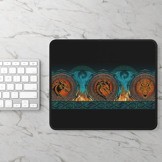 Mouse Pad-Gaming;  9x7:  Emerald Dragon [Dagon Border]