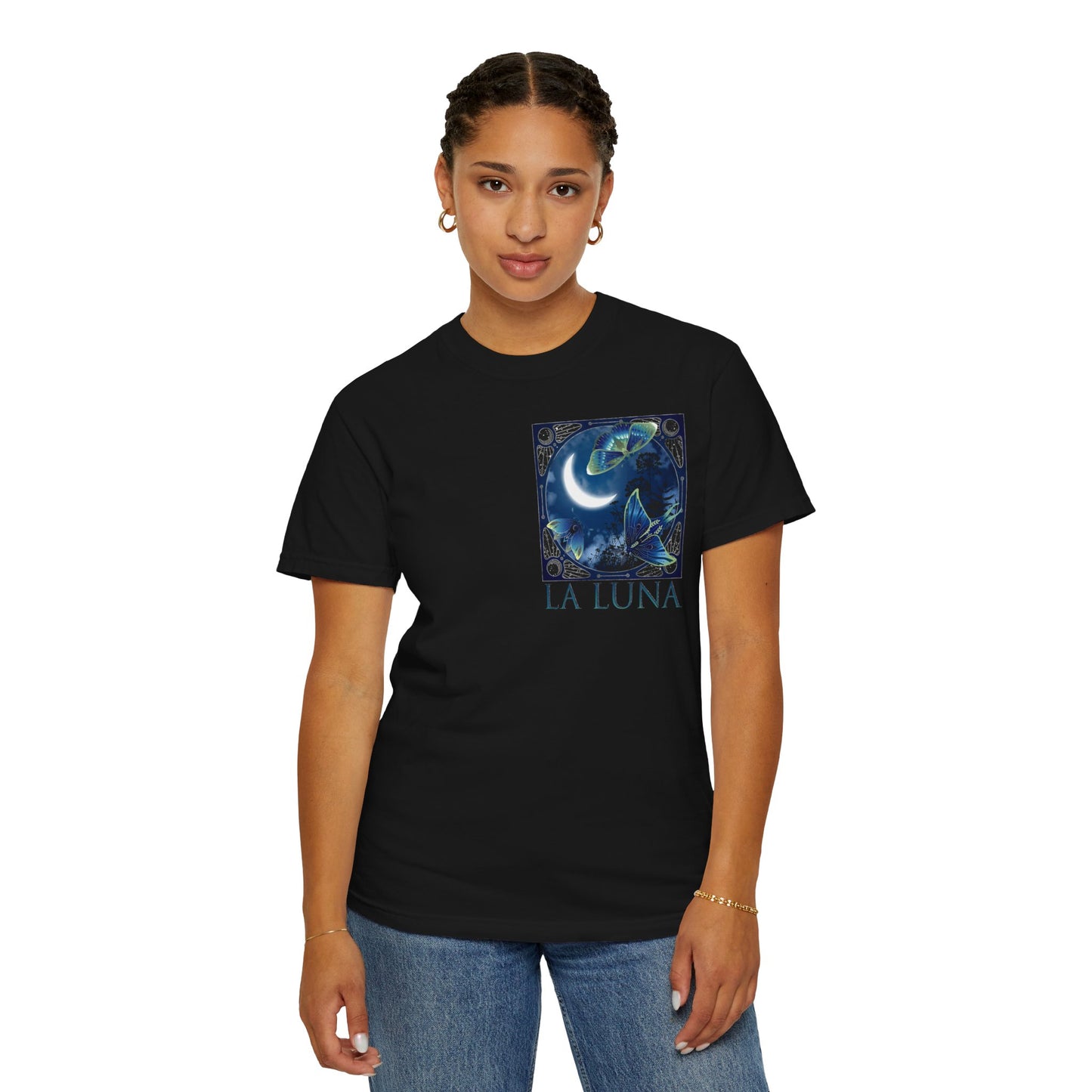 Unisex Heavy Cotton Tee:  "La Luna" [Banner/Panel]