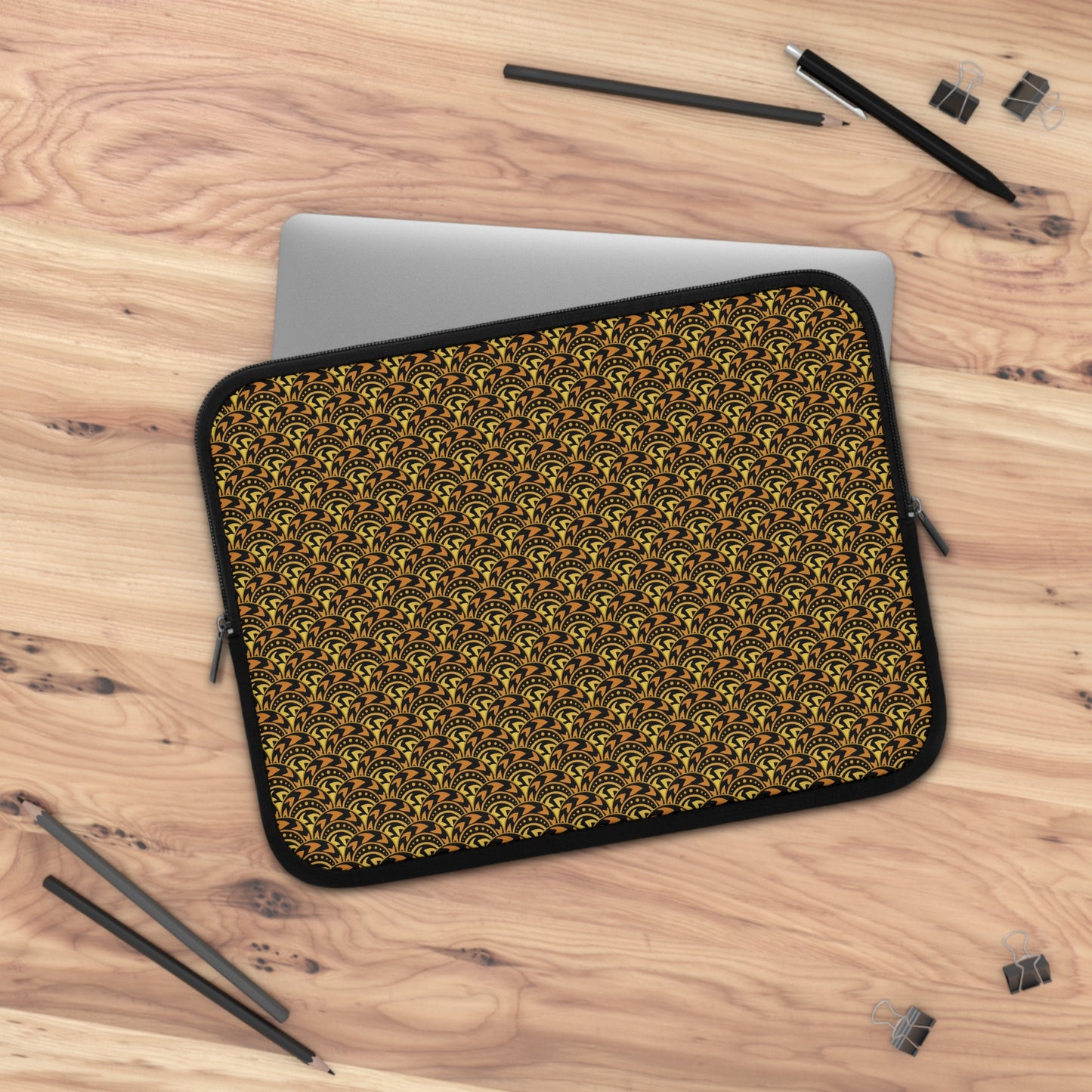 Laptop Sleeve :  Celestial [Gold/Black-Scallops]