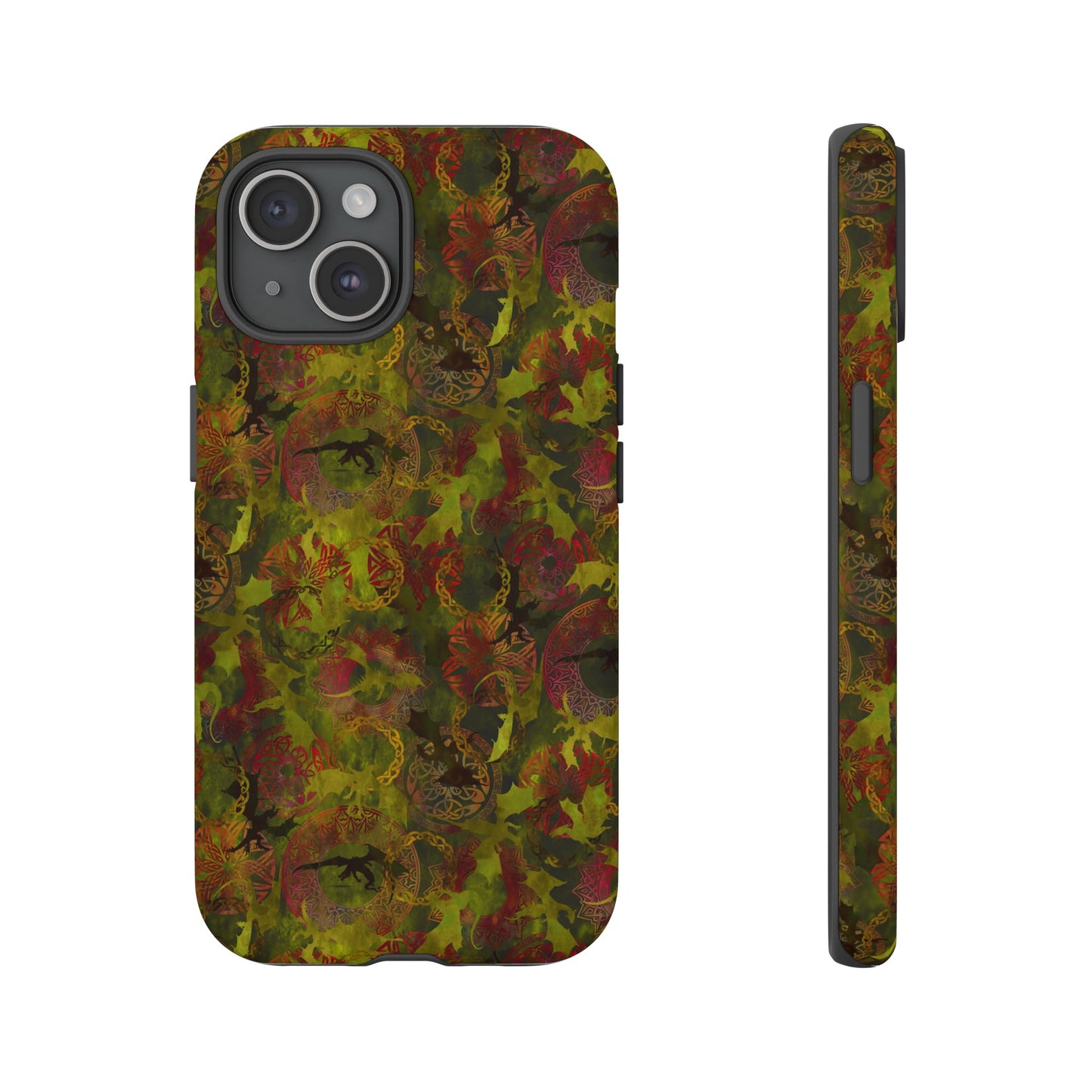 Samsung Galaxy Series Tough Case-Phone Case: Dragons [Green Panel]