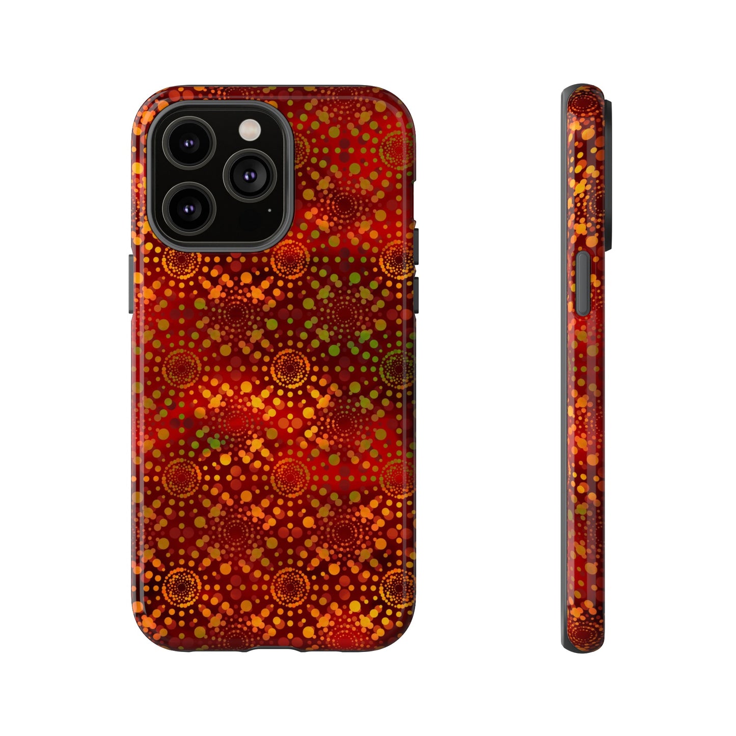 Apple I-Phone 14 (Series)-Tough Case-Phone Case:  Dreamscapes [Red Kaleidoscopes]