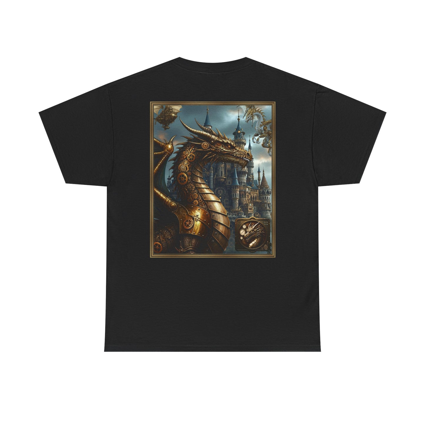 Dragon Crest T‑Shirt — Steampunk Dragon Fantasy Graphic Tee
