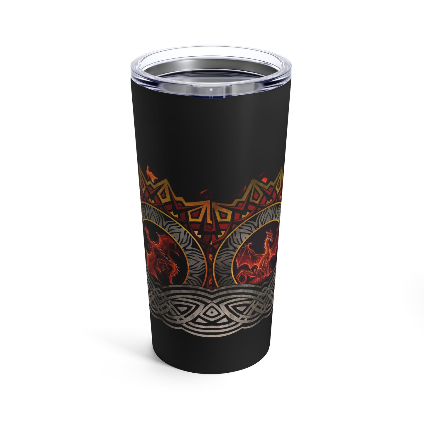 Thermal Tumbler:  20 oz:  Dragons-Red Border