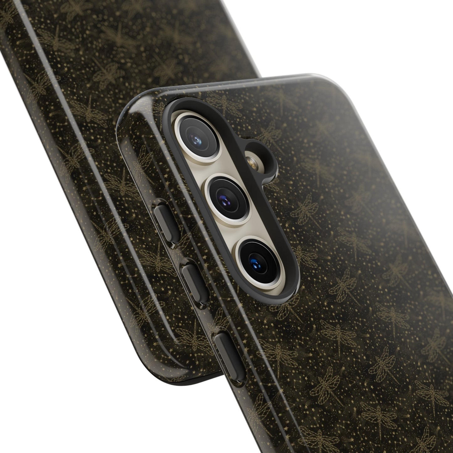 Samsung Galaxy Series Tough Case-Phone Case: The Sun, The Moon, And The Stars [Gold Dragonflies]