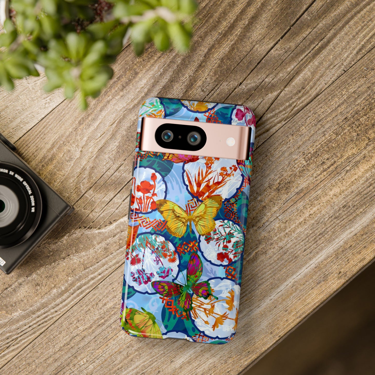 Android Google Pixel (Series) Tough Case-Phone Case:  Dreamscapes [Light Blue Butterflies]