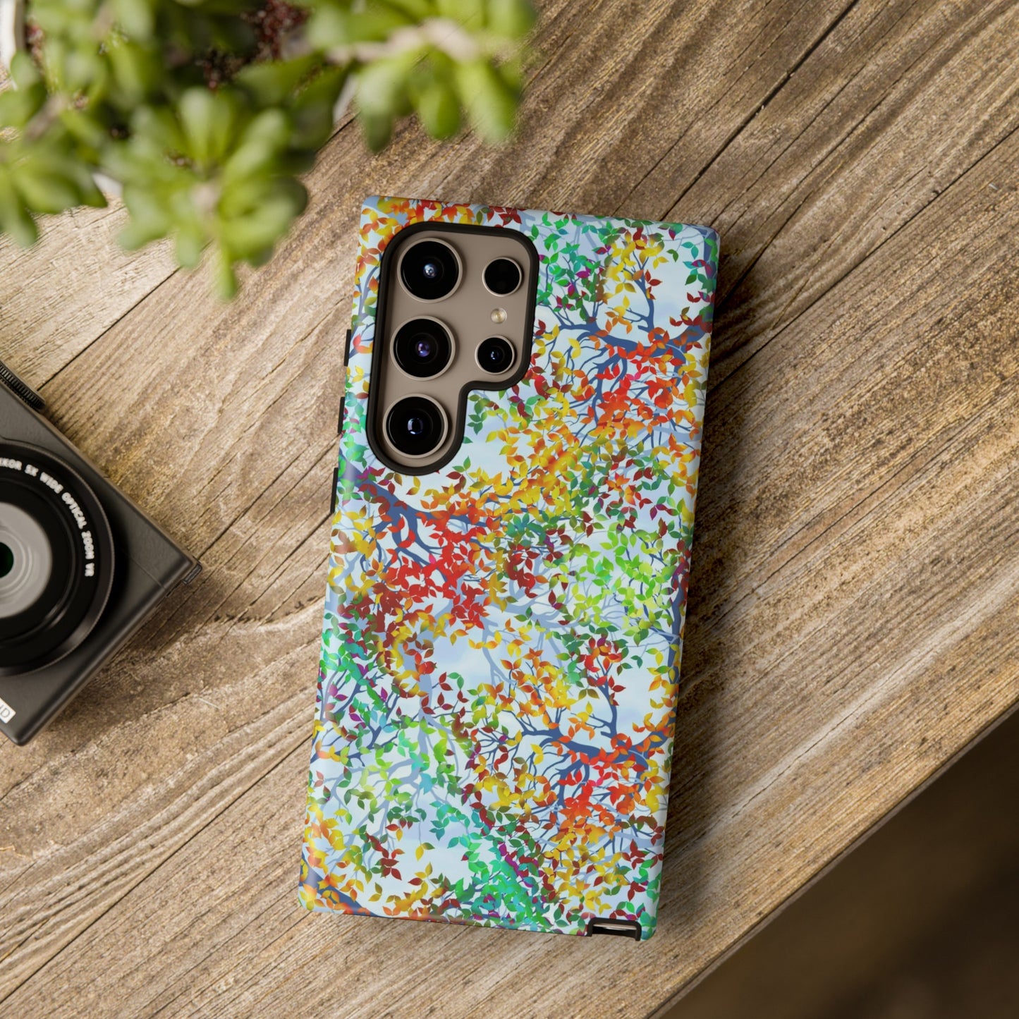 Samsung Galaxy Series Tough Case-Phone Case: Dreamscapes [Multi-Colored Leaves-Light]