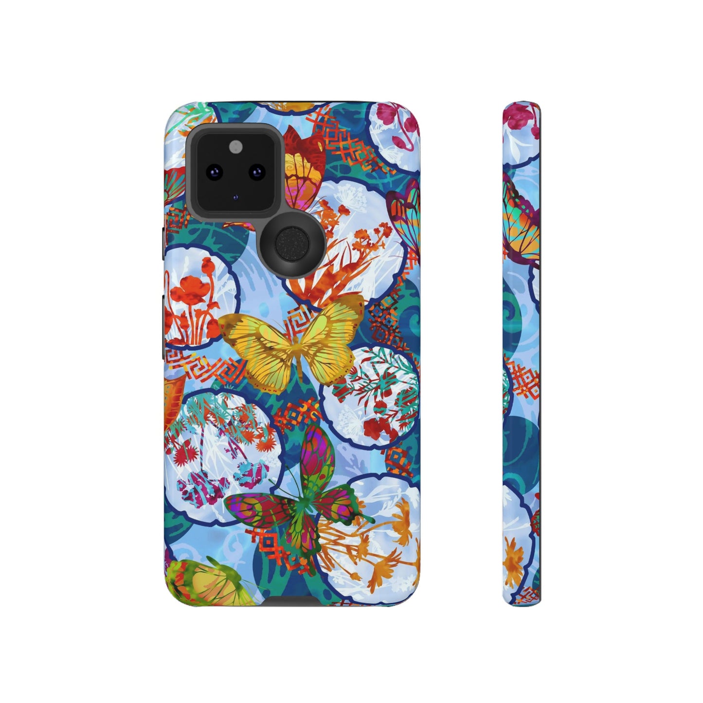 Android Google Pixel (Series) Tough Case-Phone Case:  Dreamscapes [Light Blue Butterflies]
