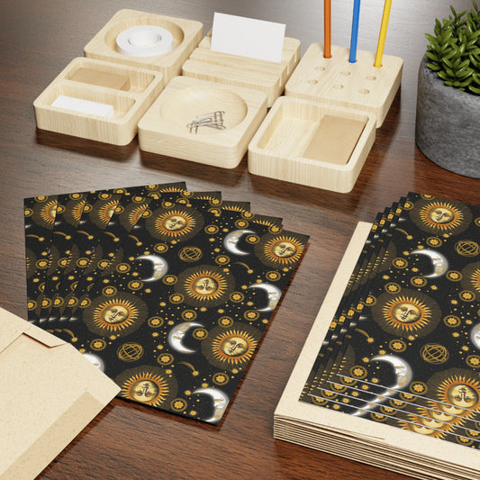 NOTE CARDS: CELESTIAL [Suns and Moons-Black]
