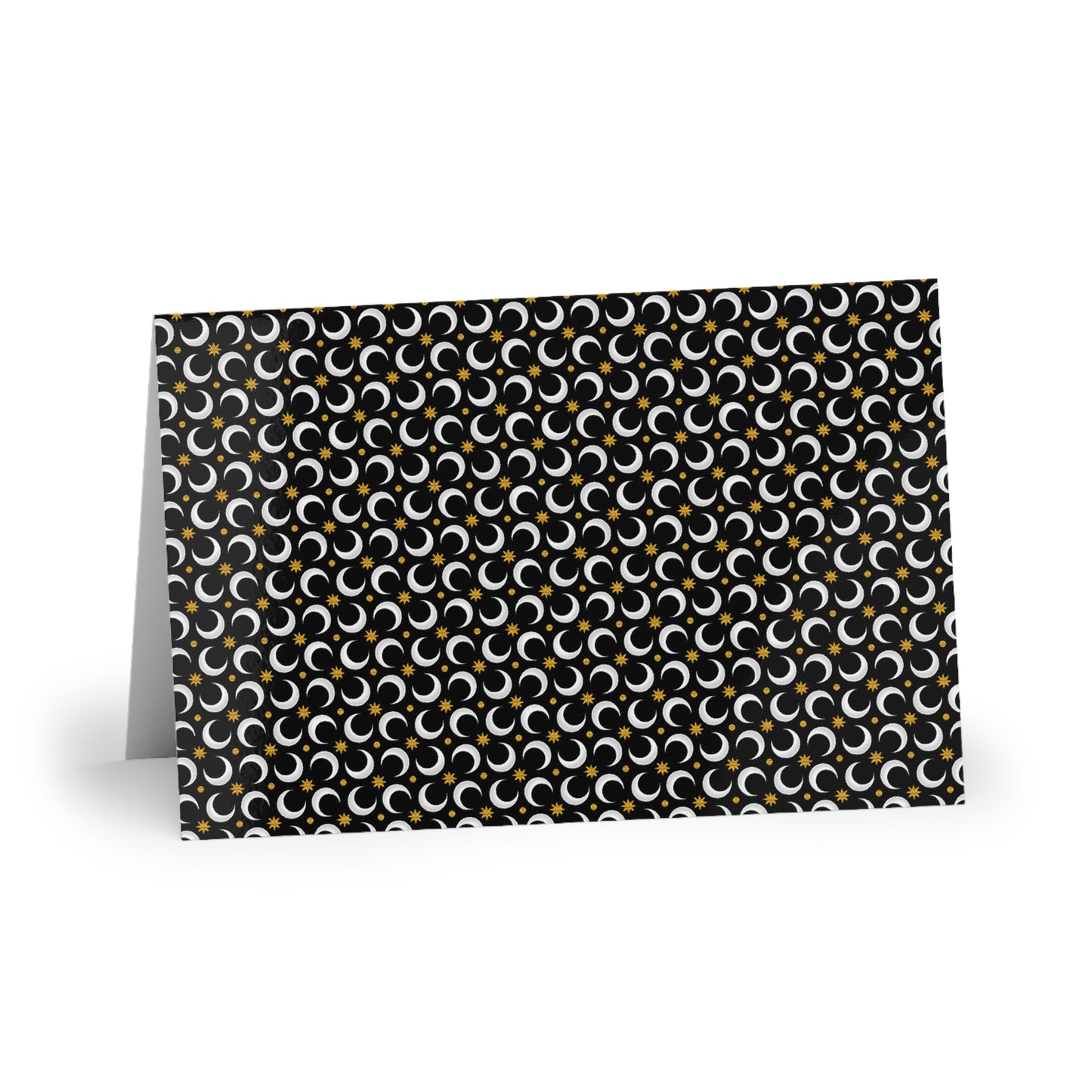 NOTE CARDS: CELESTIAL [Moons and Stars - Black/Gold]