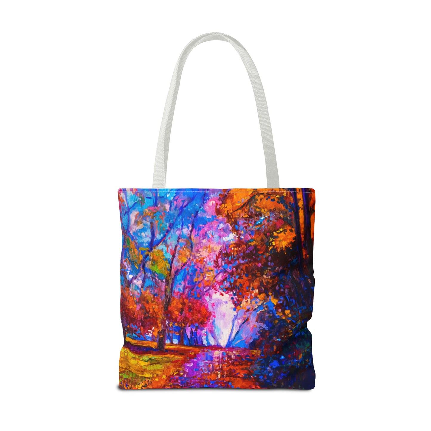 Tote Bag:  large-18x18;  "Year of Art" [Fall Trees w/Path Cover]