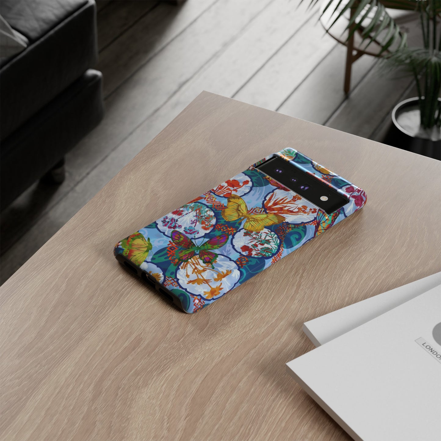 Android Google Pixel (Series) Tough Case-Phone Case:  Dreamscapes [Light Blue Butterflies]