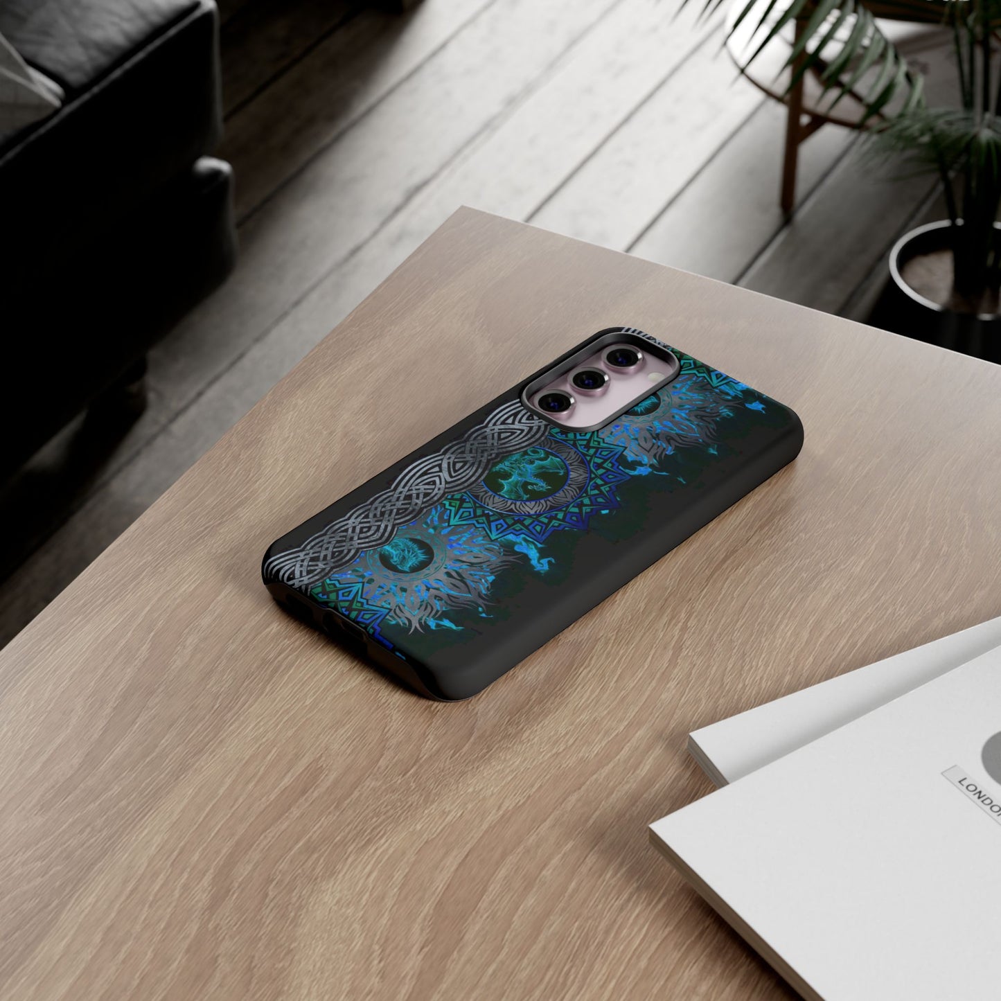 Samsung Galaxy S23 - Tough Case-Phone Case: Dragons-Blue Fury Border