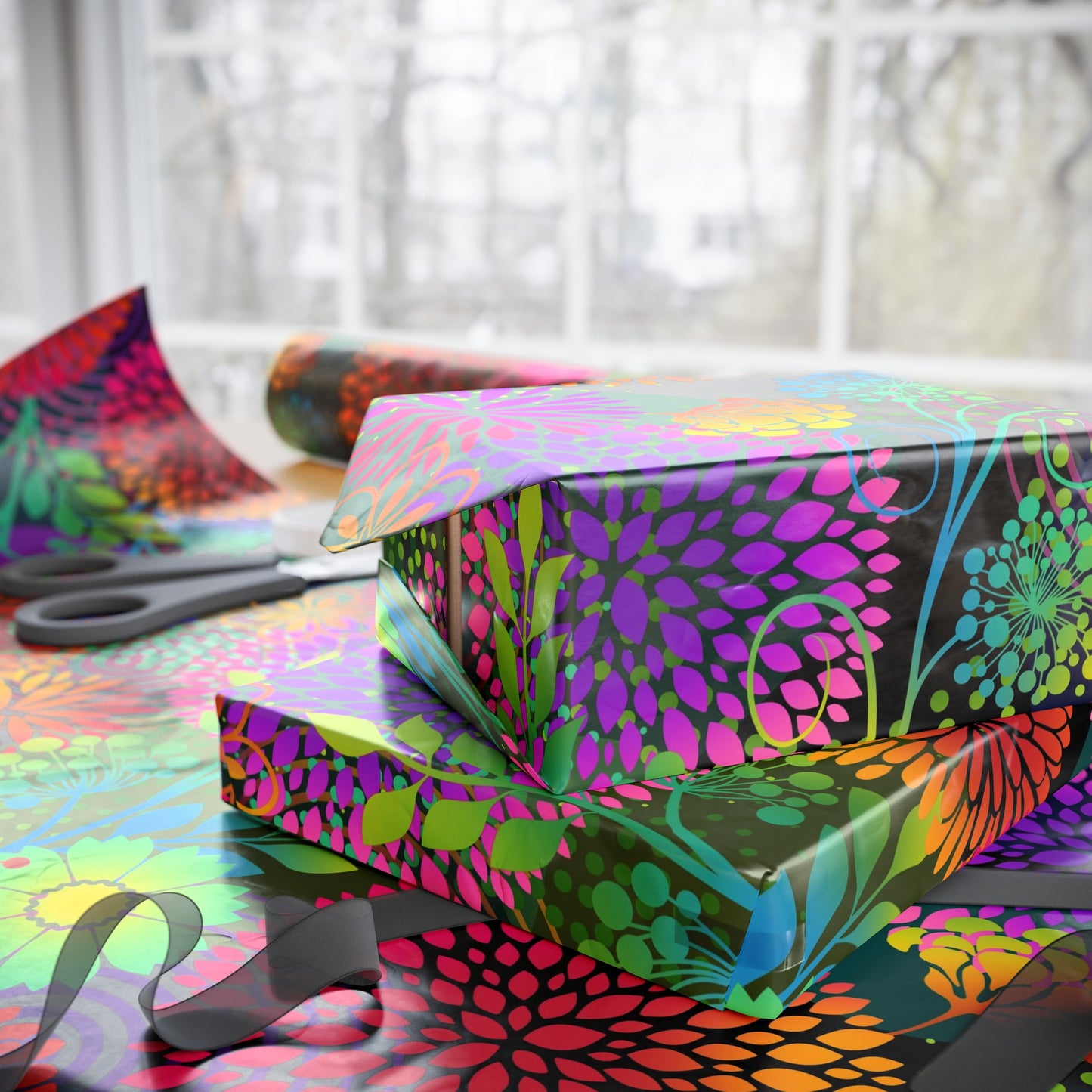 Wrapping Paper:  Unusual Garden [Bright Flowers]