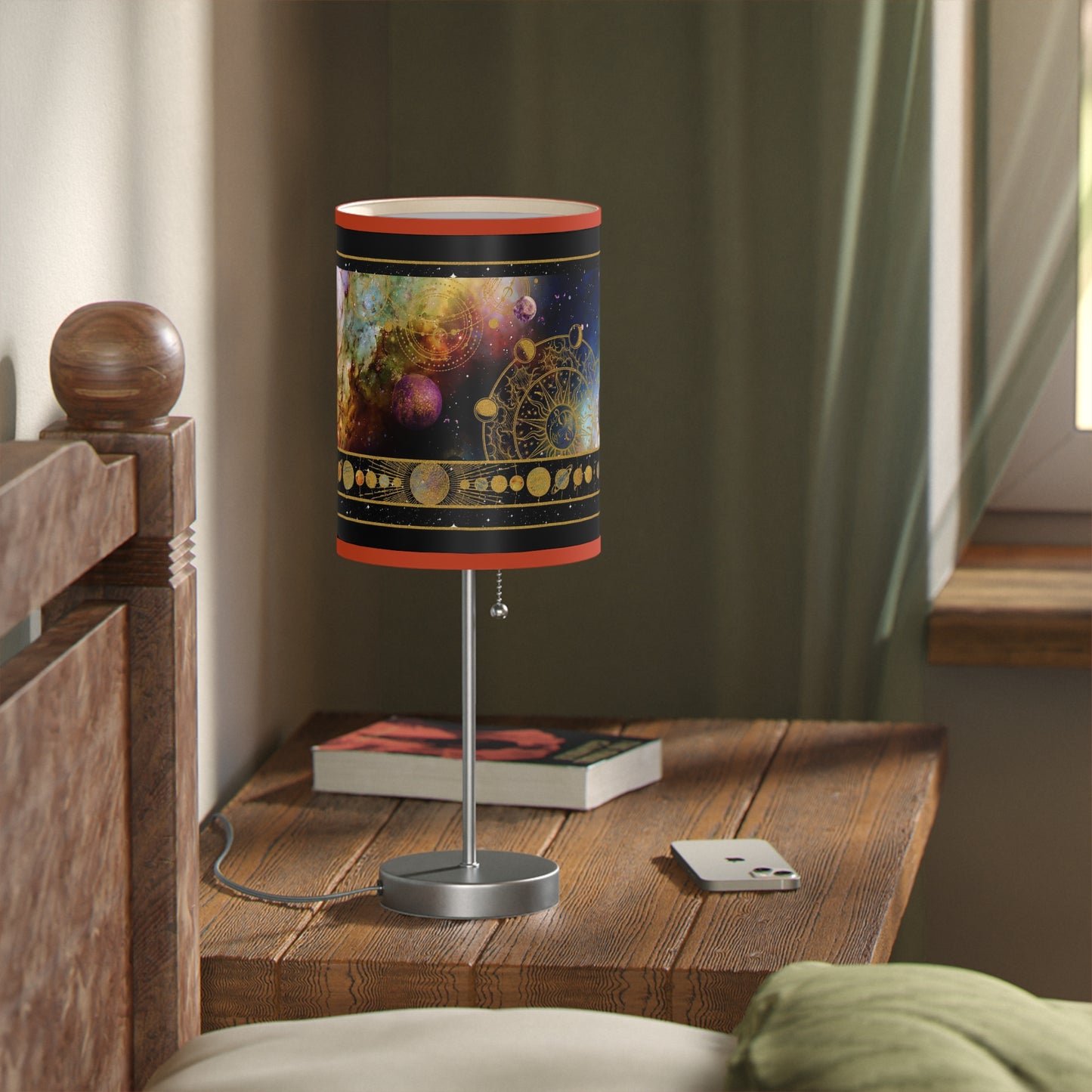Table Lamp: Silver Base; "Cosmos"