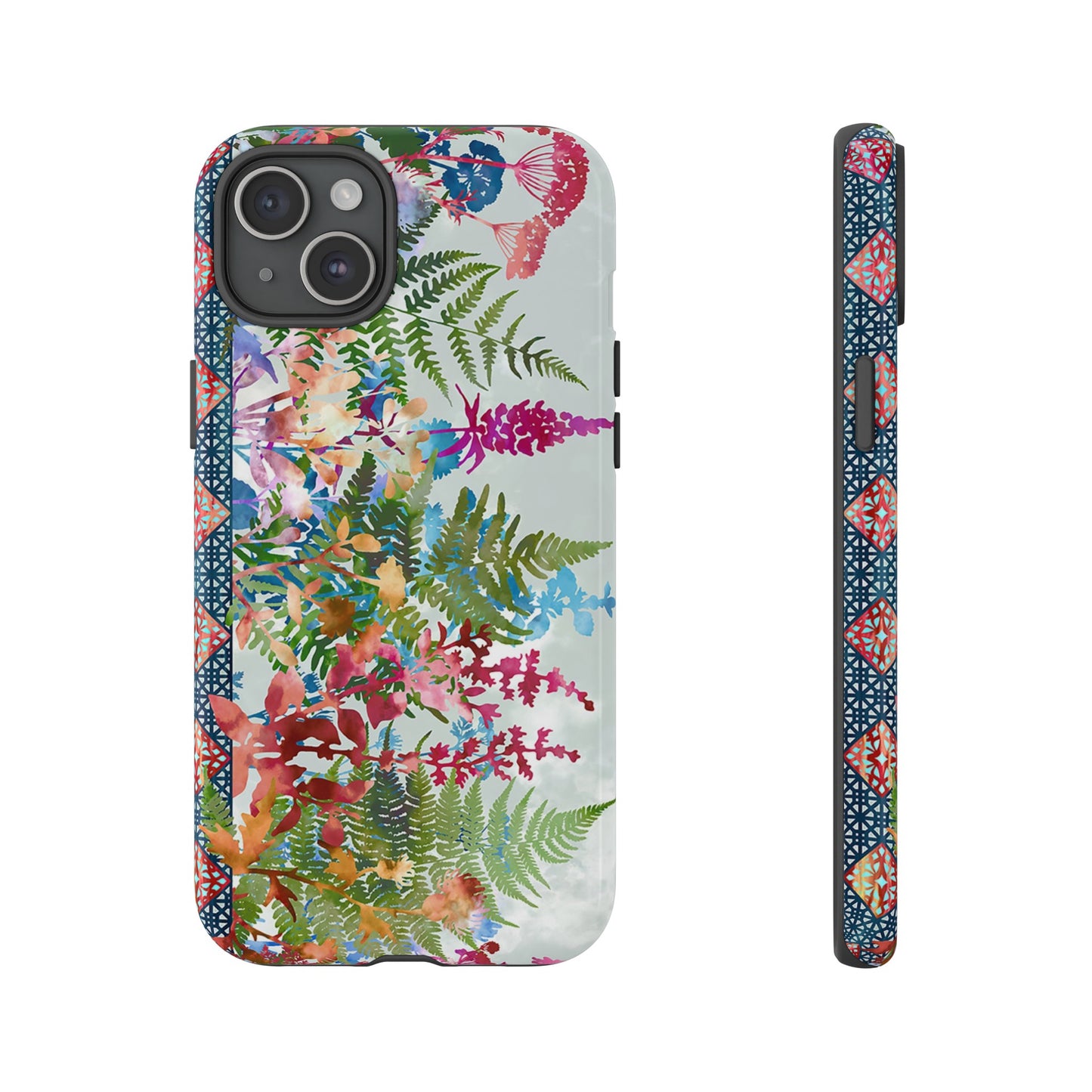 Apple I-Phone 15 (Series) Tough Case-Phone Case:  Haven [Lite Blue Border]