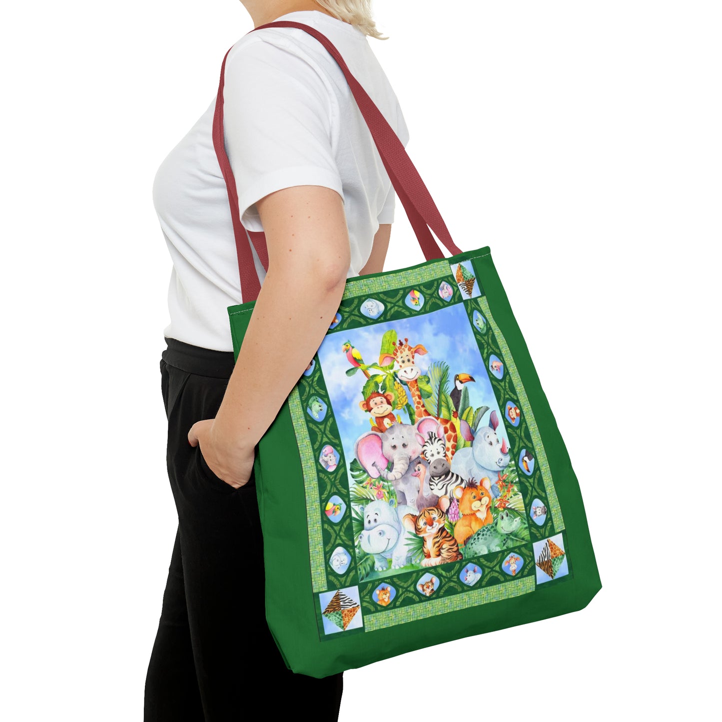 Tote Bag:  large-18x18;  "Jungle Friends" [Panel]