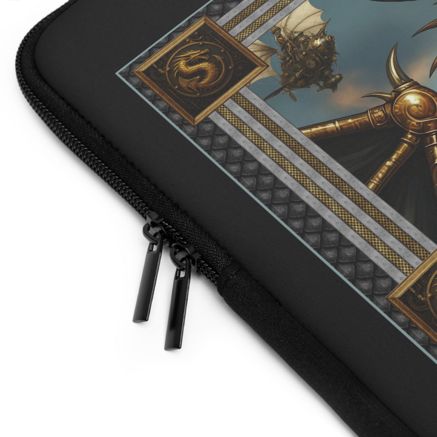 Laptop Sleeve (Sizes:  13", 15", 17"):  Steampunk Dragons [Dragon Head]