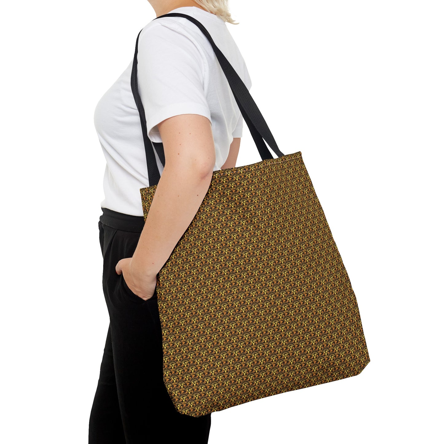 Tote Bag: Large:  ($24.23) Celestial [Black/Gold-Scallops]