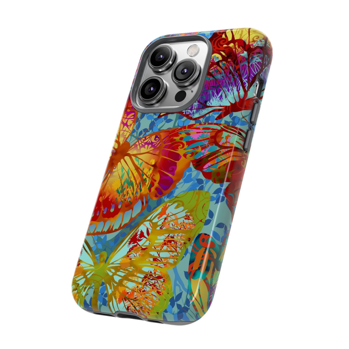 Apple I-Phone 14 (Series)-Tough Case-Phone Case:  Dreamscapes [Light Blue Butterflies]