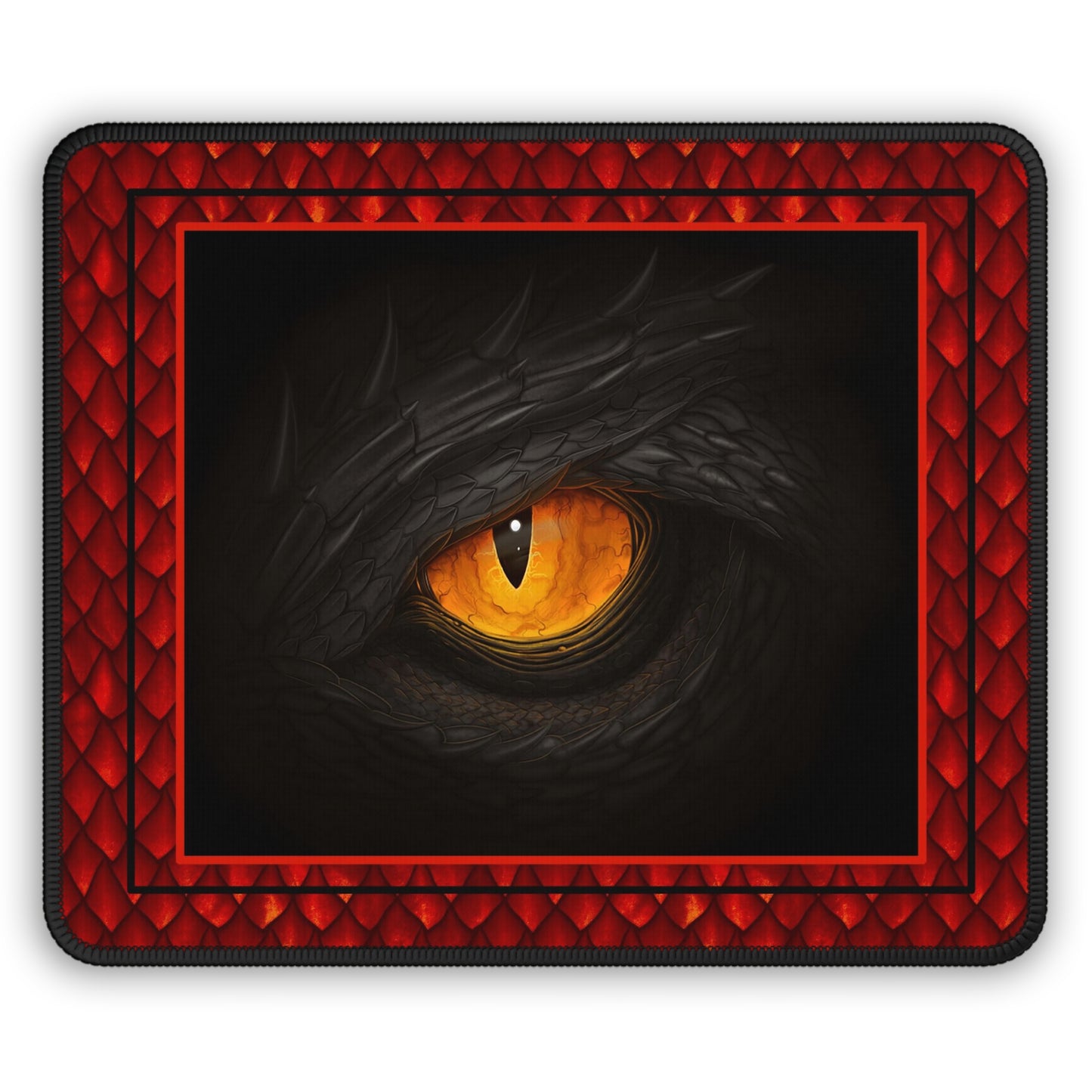 Mouse Pad-Gaming;  9x7 - "Dragons" [Red Scales-Black Eye-2]
