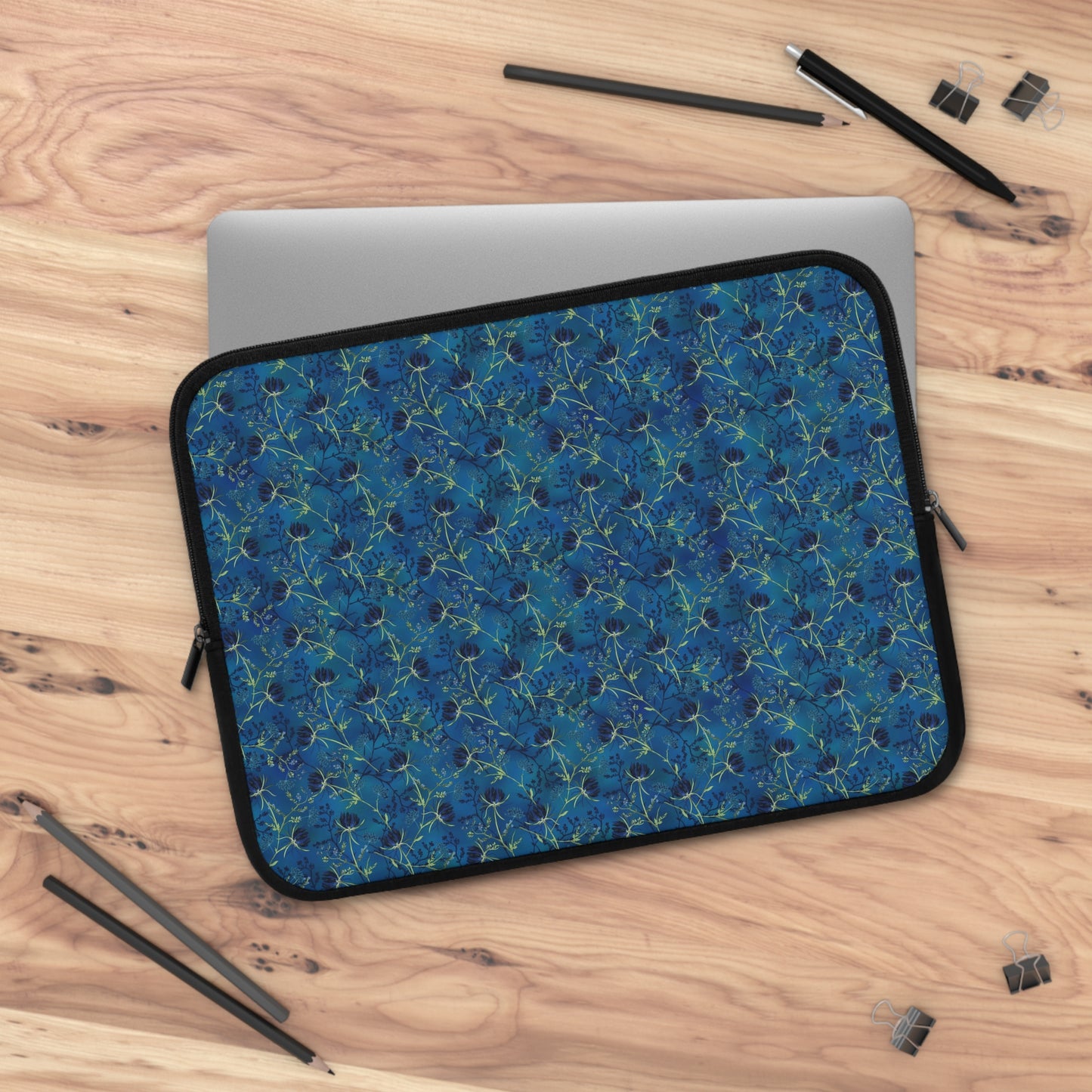 Laptop Sleeve:   [Blue Flowers]
