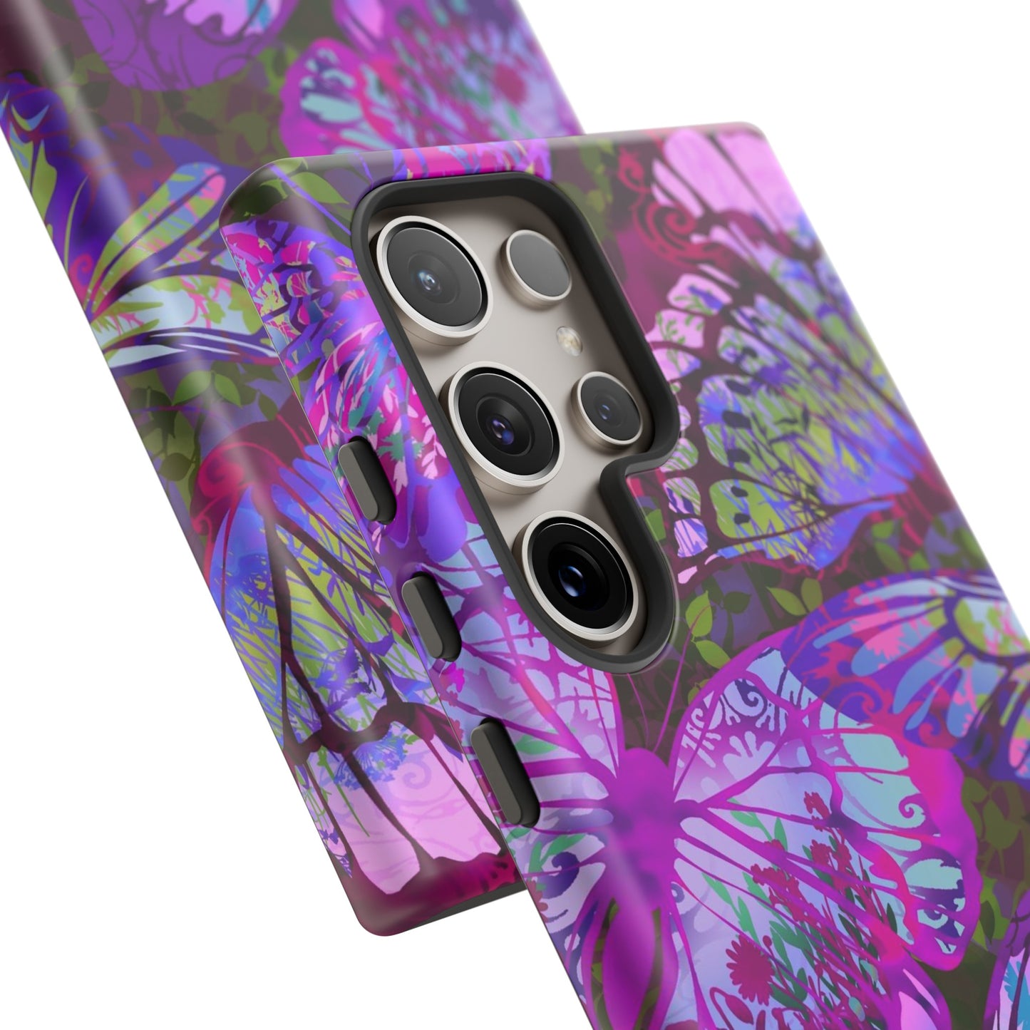 Samsung Galaxy Series Tough Case-Phone Case: Dragons [Dark Purple Butterflies]