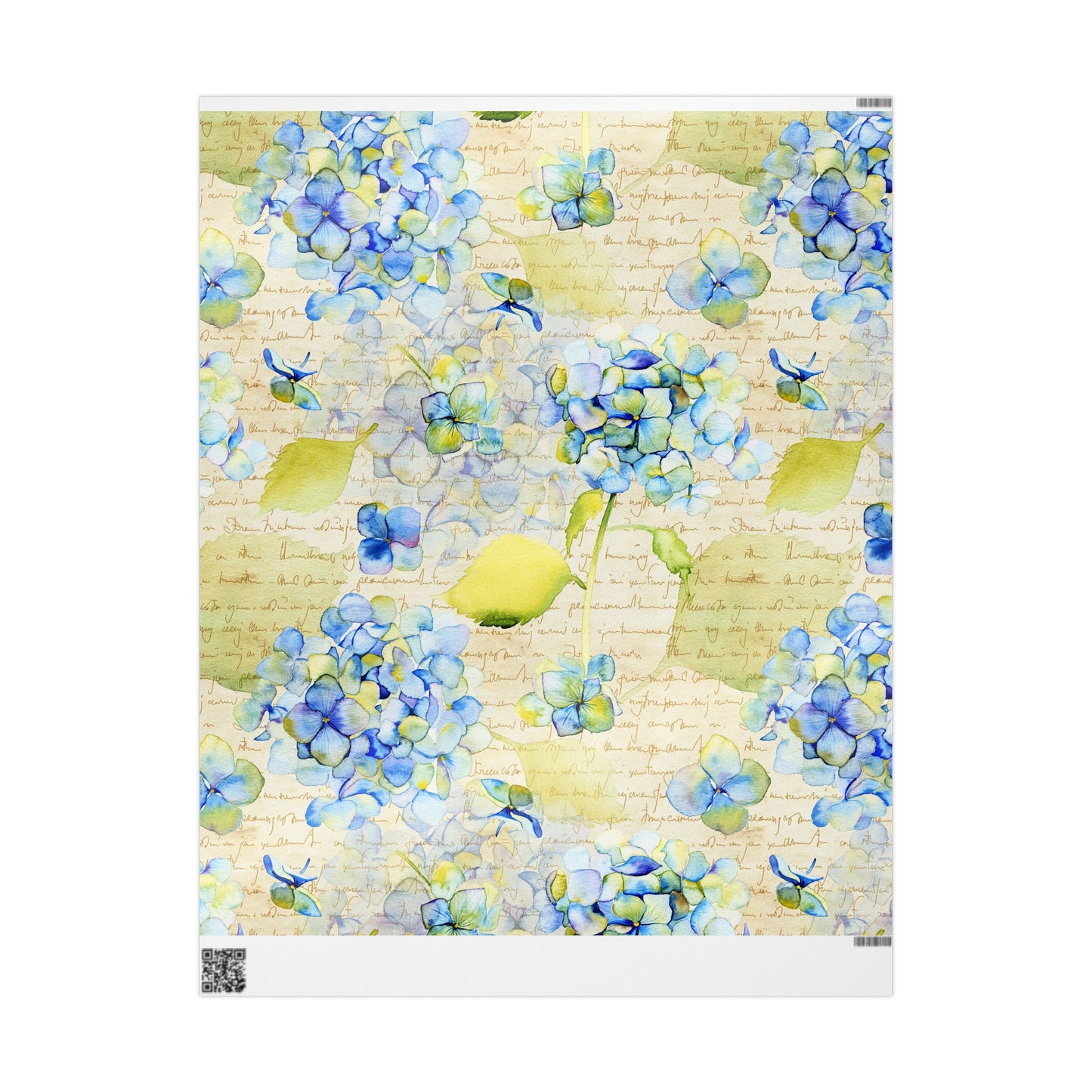 Wrapping Paper:  Leah [Flowers/Script]