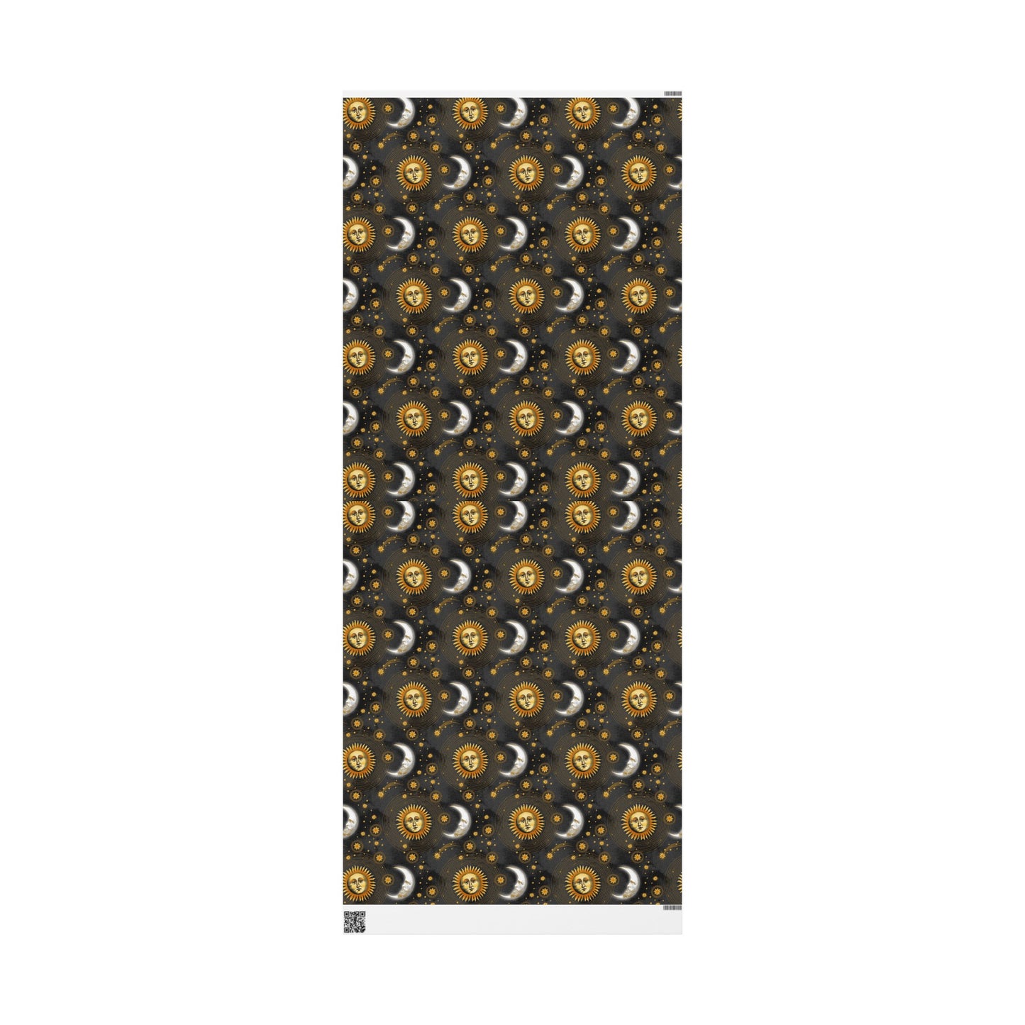 Wrapping Paper:  Celestial [Black-Haze Suns/Moons]