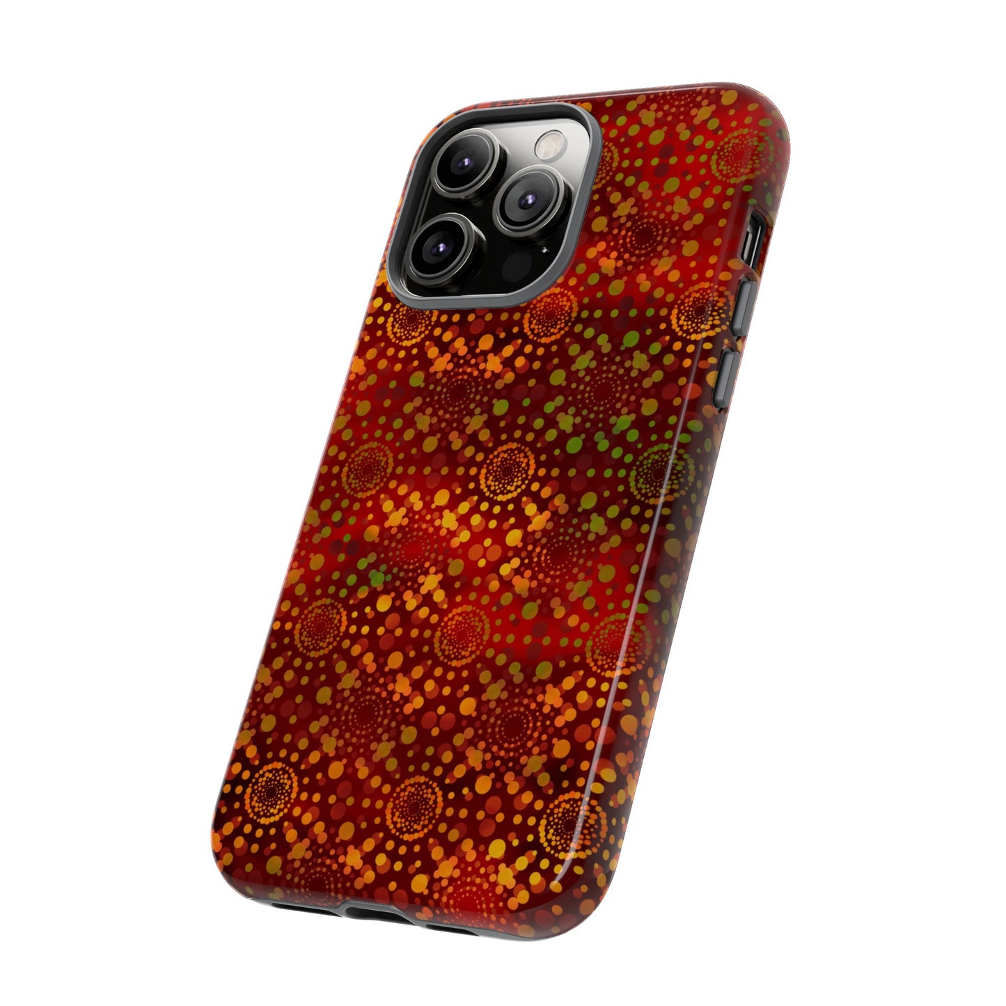 Apple I-Phone 14 (Series)-Tough Case-Phone Case:  Dreamscapes [Red Kaleidoscopes]