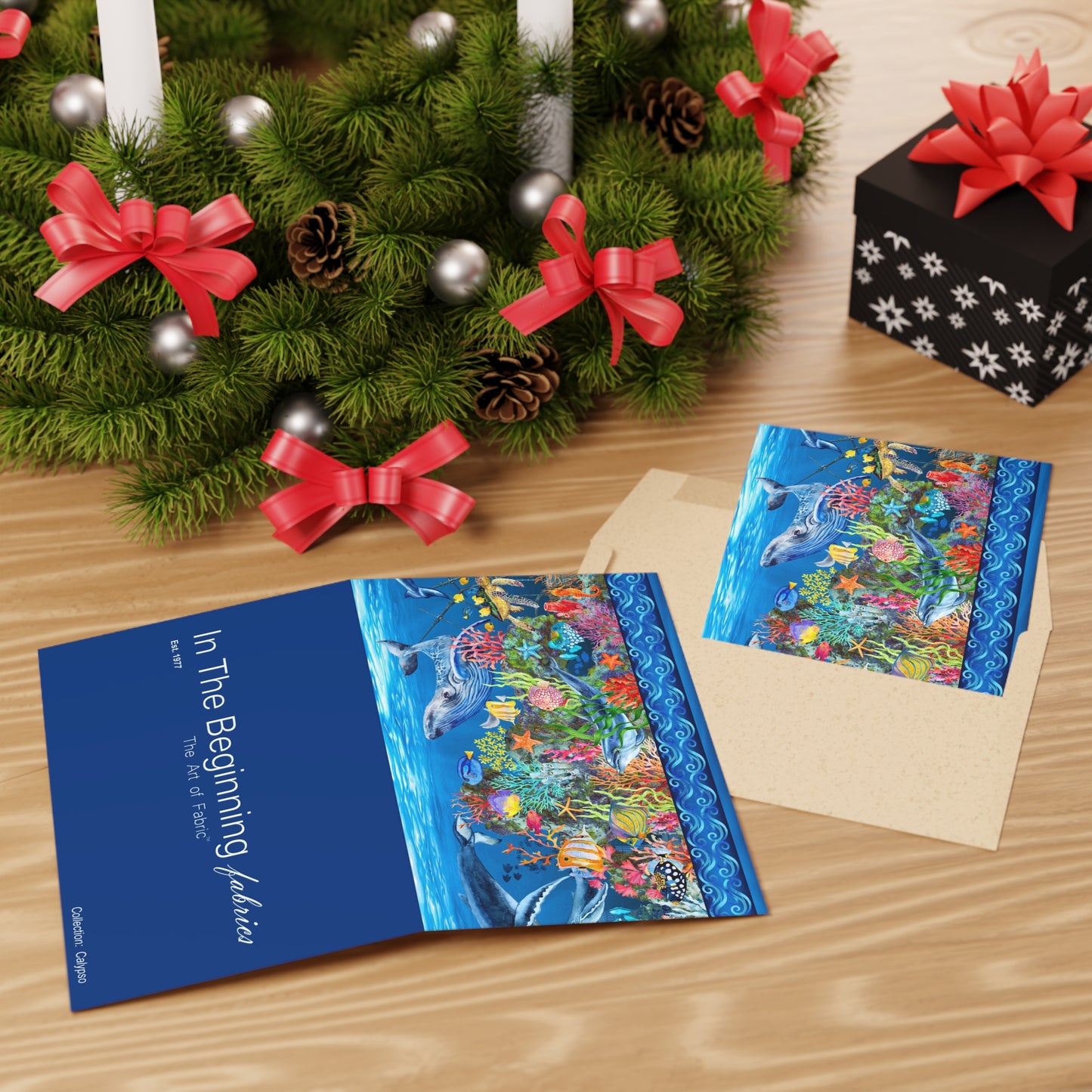 NOTE CARDS: CALYPSO [Undersea Life-Border]