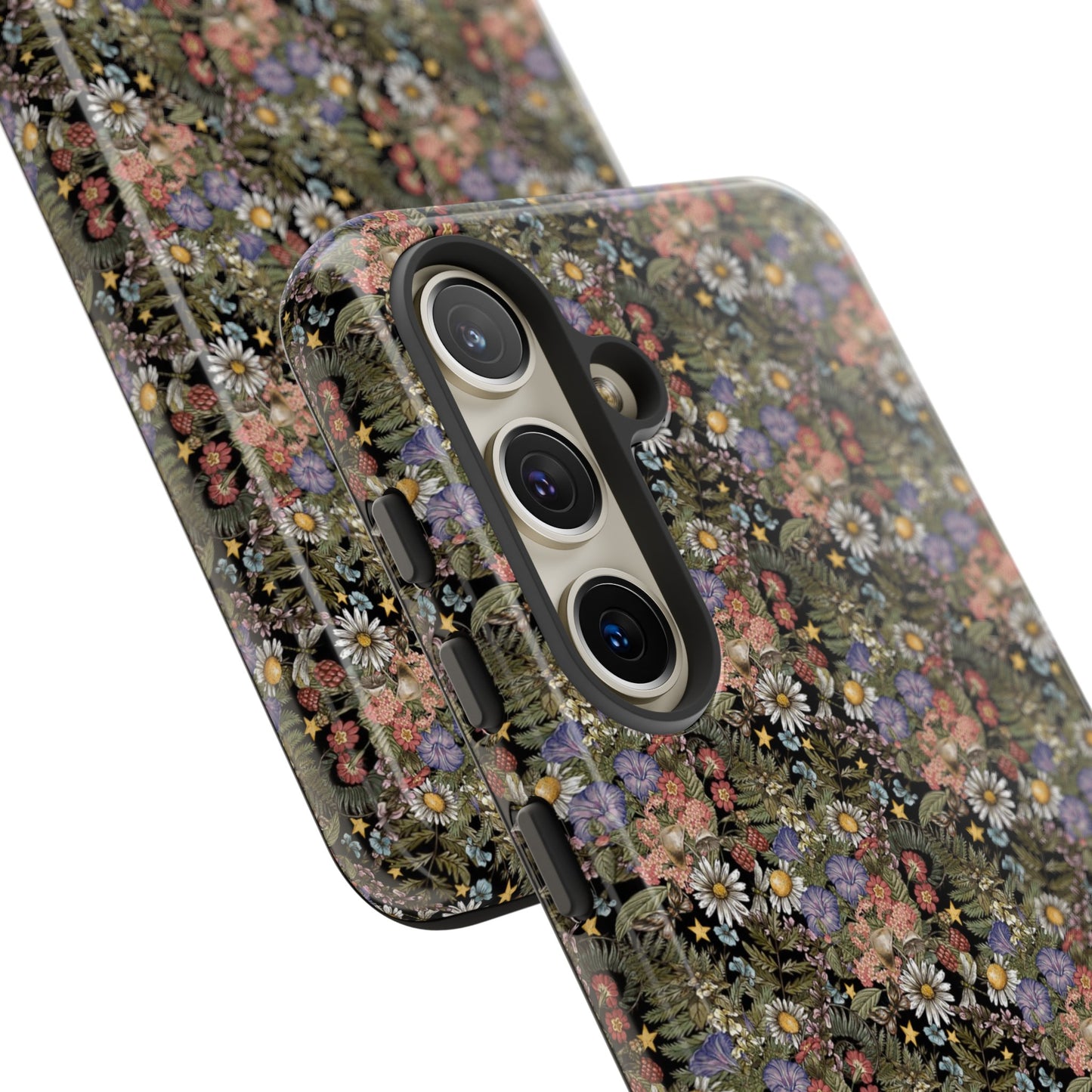Samsung Galaxy Series Tough Case-Phone Case:  The Sun, The Moon, And The Stars [Celestial Flowers]