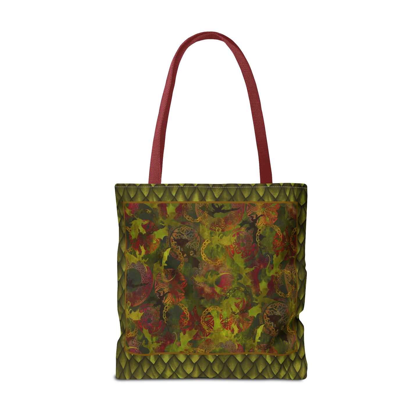 Tote Bag:  large-18x18;  "Dragons" [Green Panel]