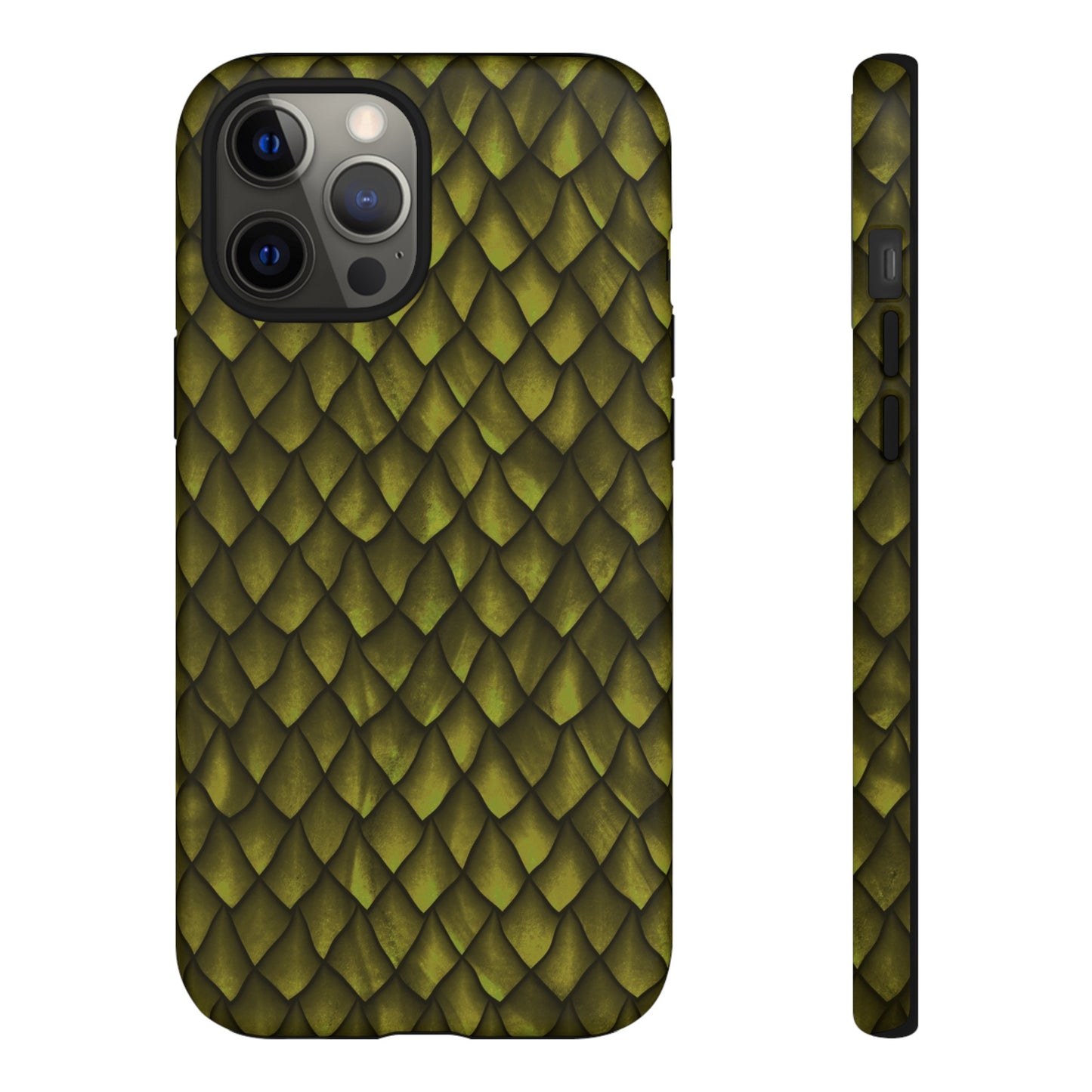Apple I-Phone 12 (Series) Tough Case-Phone Case: Dragons [Green Scales]
